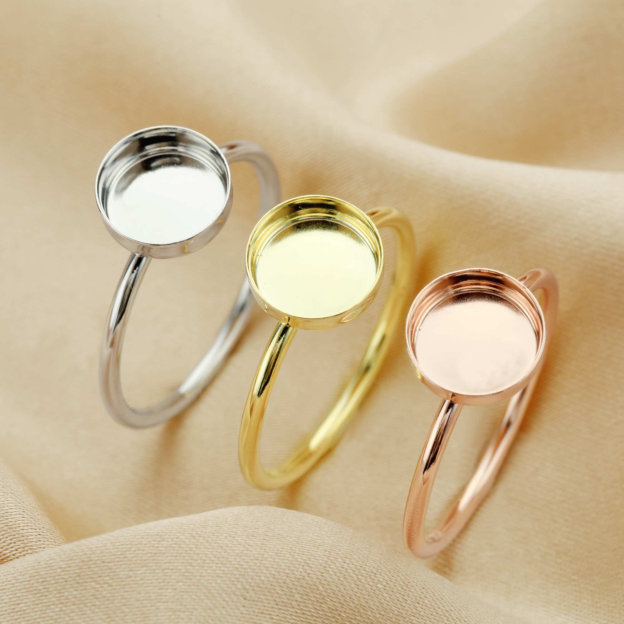 8MM Round Breast Milk Keepsake Resin Ring Settings,Solid Back Ring Bezel,DIY Rose Gold Plated Solid 925 Sterling Silver Ring Supplies 1215034 - Click Image to Close