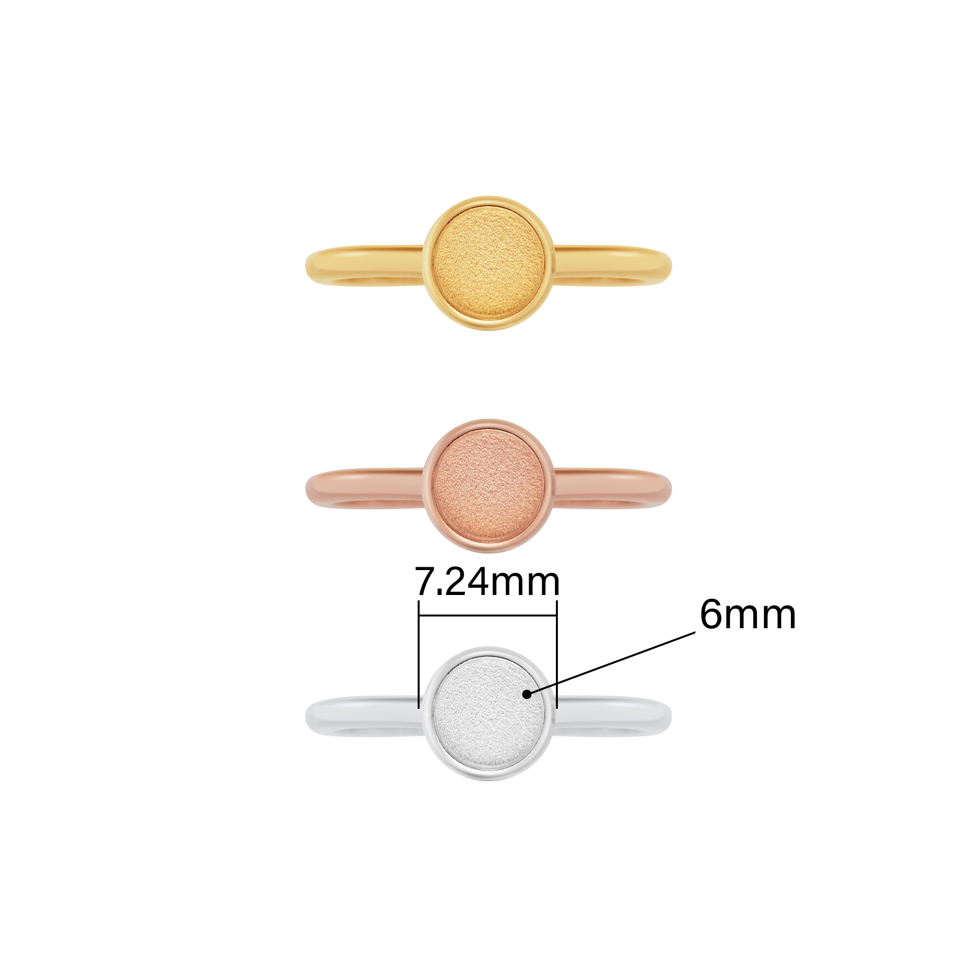 6MM Keepsake Breast Milk Resin Round Bezel Cup Ring Settings,Stainless Steel Round Ring,Rose Gold Silver Ring,DIY Ring Blank 1215093 - Click Image to Close