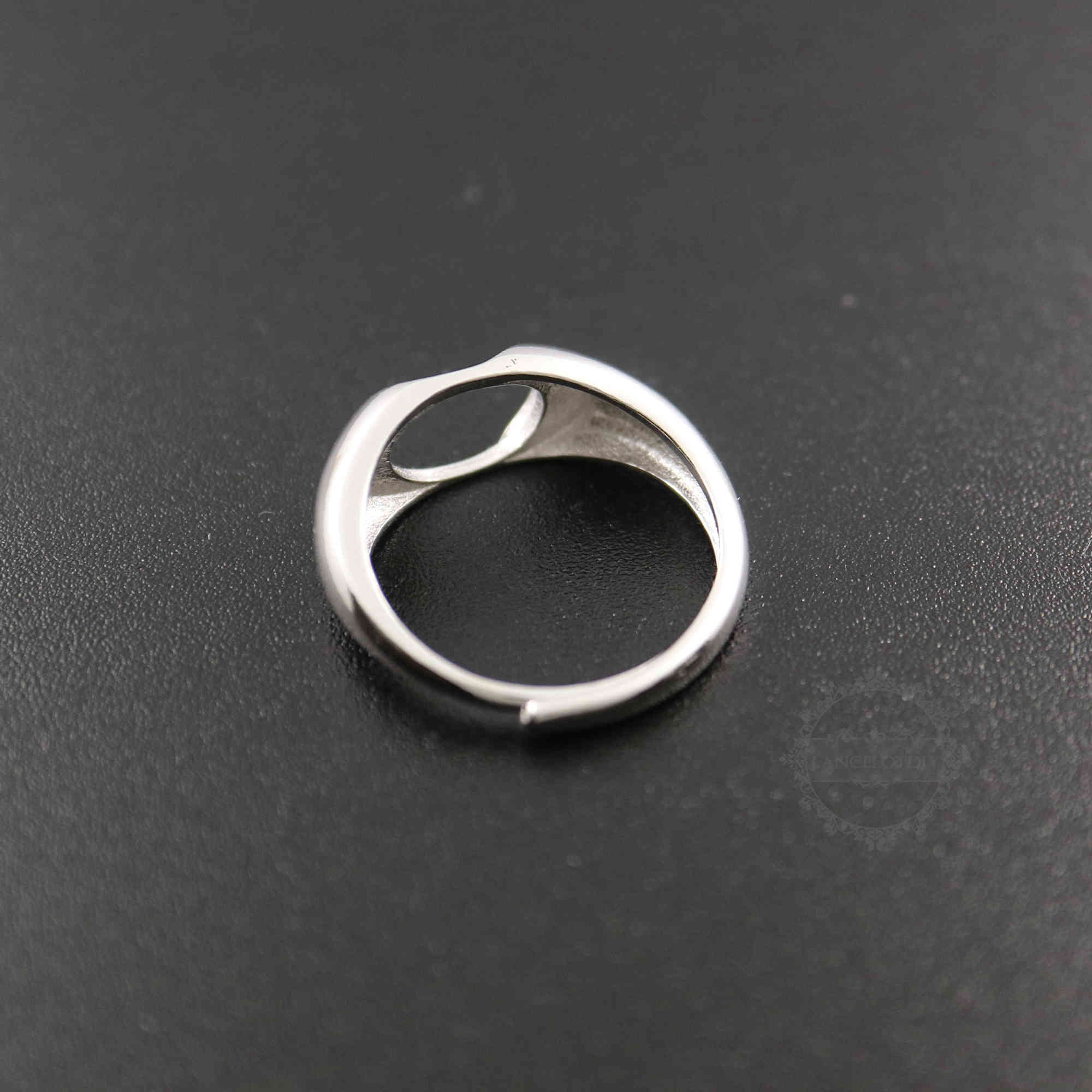 1Pcs 8X10MM Oval Bezel 925 Sterling Silver Ring Setting Bezel Basic Ring Size Diameter 17MM DIY Adjustable Ring Setting 1222009 - Click Image to Close