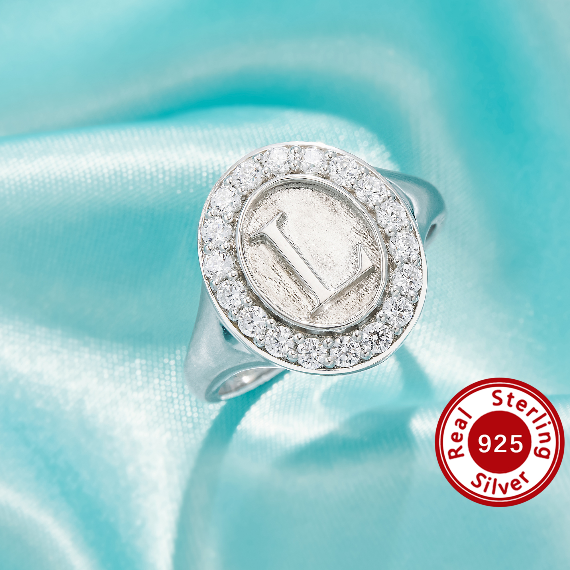 Oval Intial Letter Signet Solid 925 Sterling Silver Bezel Ring Settings,Cololr CZ Birthstone Solid Back Ring,DIY Ring Supplies 1222152-1 Oval Intial Letter Signet Solid 925 Sterling Silver Bezel Ring Settings,Cololr CZ Birthstone Solid Back Ring,DIY Ring Supplies 1222152-1