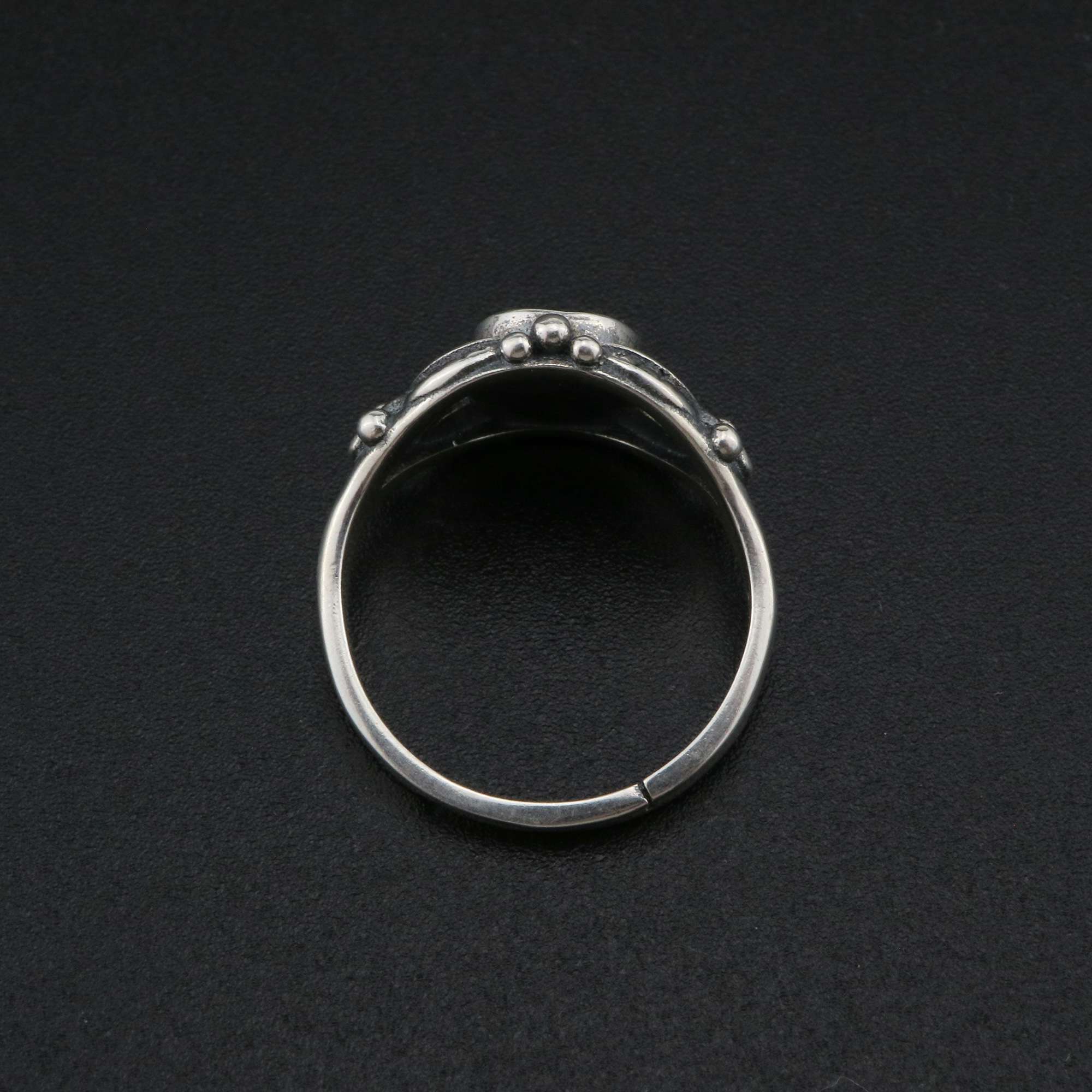 6x8MM Oval Ring Settings Vintage Style Antiqued Solid 925 Sterling Silver Adjustable Ring Bezel DIY Supplies 1223113 - Click Image to Close