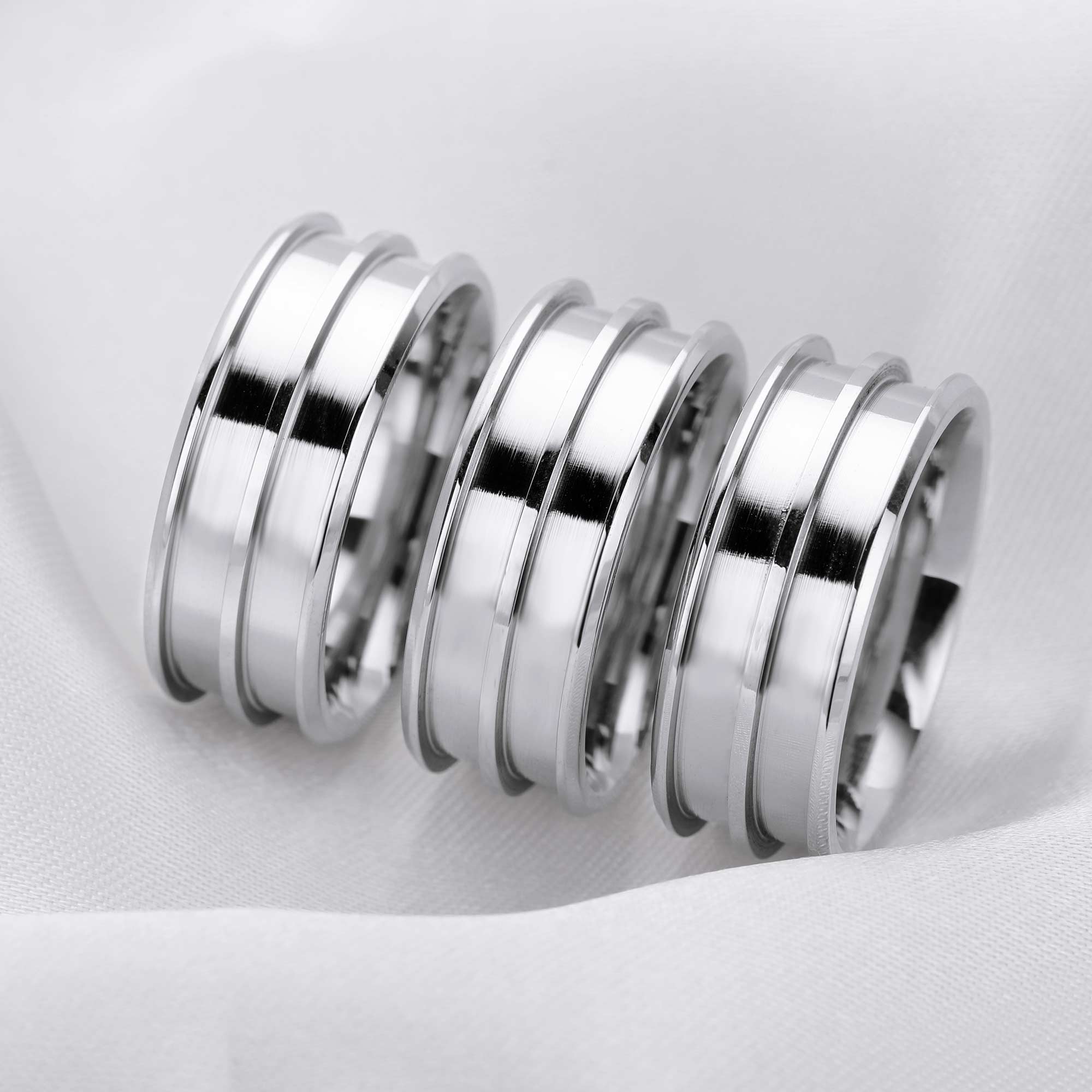 2.6+2.6MM Keepsake Mens' Resin Ashes Channel Ring Settings,Double Channel Bezel Stainless Steel Ring Settings,Cremation Ring,Memorial Ring 1294520 - Click Image to Close