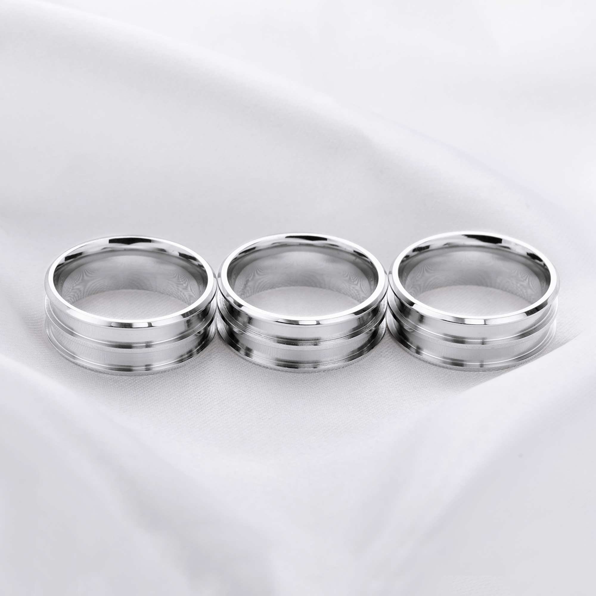 2.6+2.6MM Keepsake Mens' Resin Ashes Channel Ring Settings,Double Channel Bezel Stainless Steel Ring Settings,Cremation Ring,Memorial Ring 1294520 - Click Image to Close