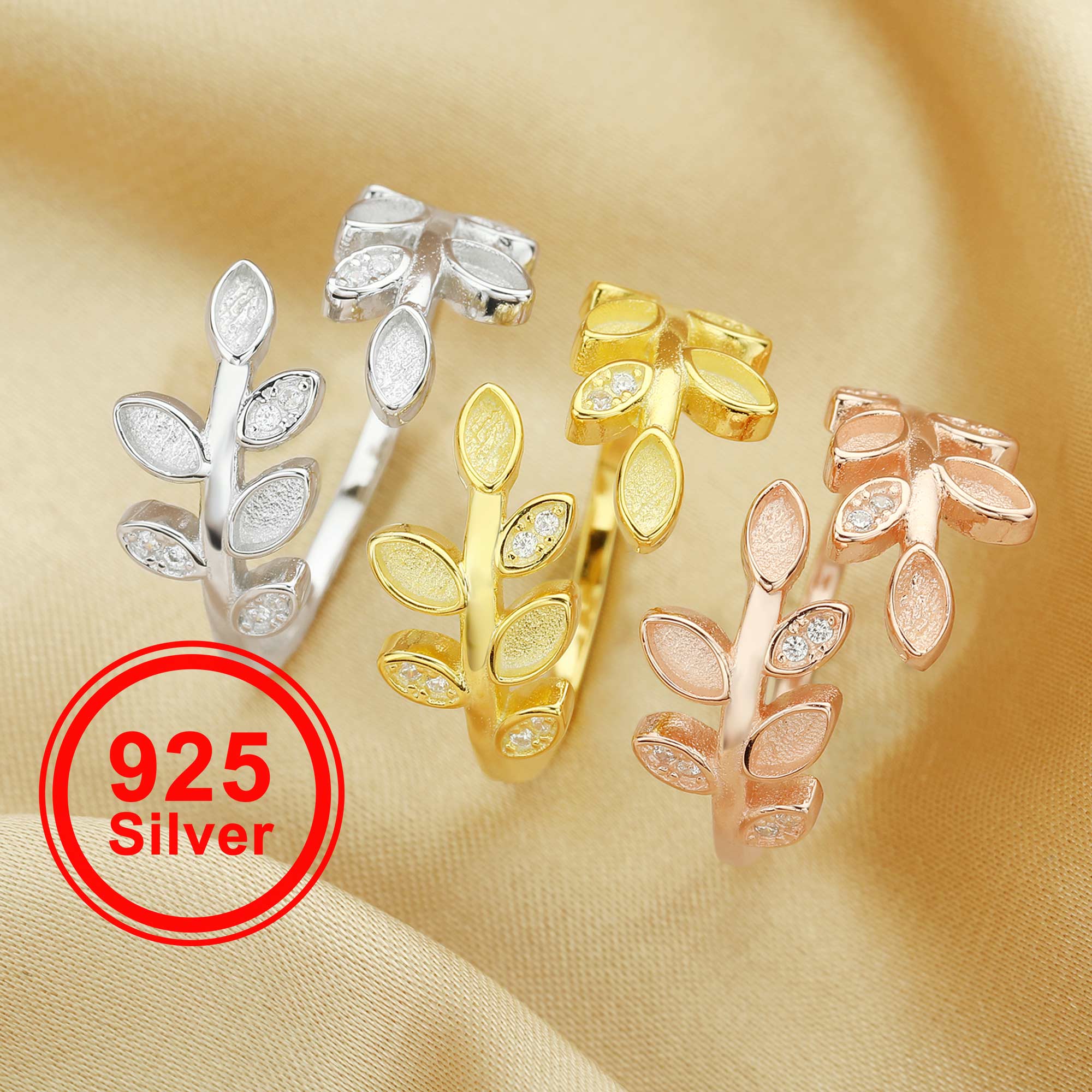 Fashion Frill Trendy Heart 18K Rose Gold Plated American Diamond Designer  Adjustable Rings Gift For Sister