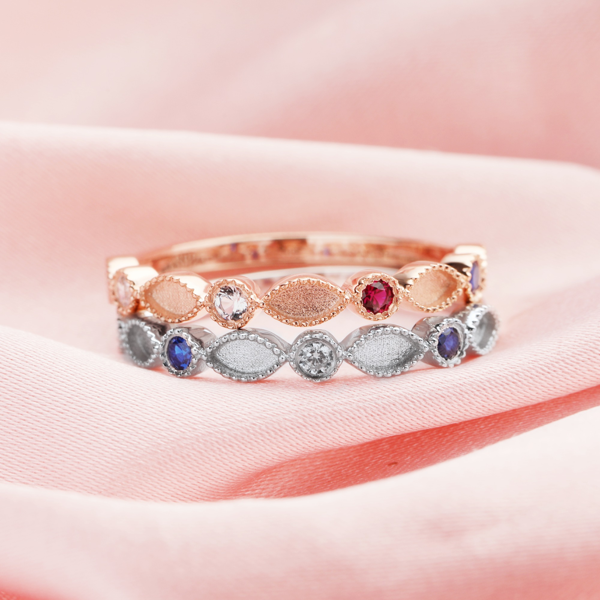 Multiple Color Stone Half Band Keepsake Breast Milk Resin Ring Settings,Stackable Rose Gold Plated Solid 925 Sterling Ring,2x4MM Marquise Bezel Eternity Birthstone Ring 1294683 - Click Image to Close