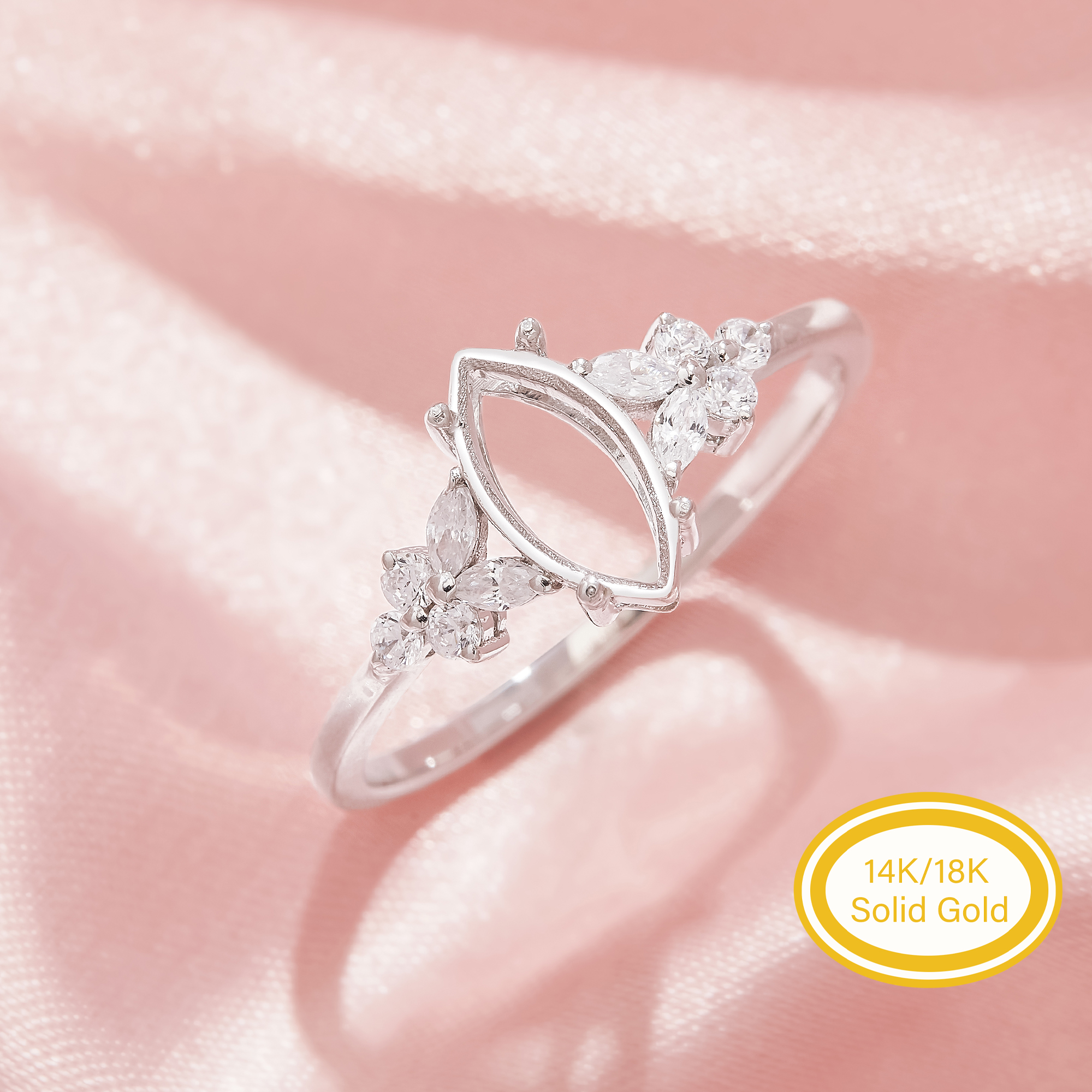 Marquise Prong Ring Settings,Solid 14K 18K Gold Ring,Vintage Styles Moissanite Art Deco DIY Ring Supplies 1295047 Marquise Prong Ring Settings,Solid 14K 18K Gold Ring,Vintage Styles Moissanite Art Deco DIY Ring Supplies 1295047