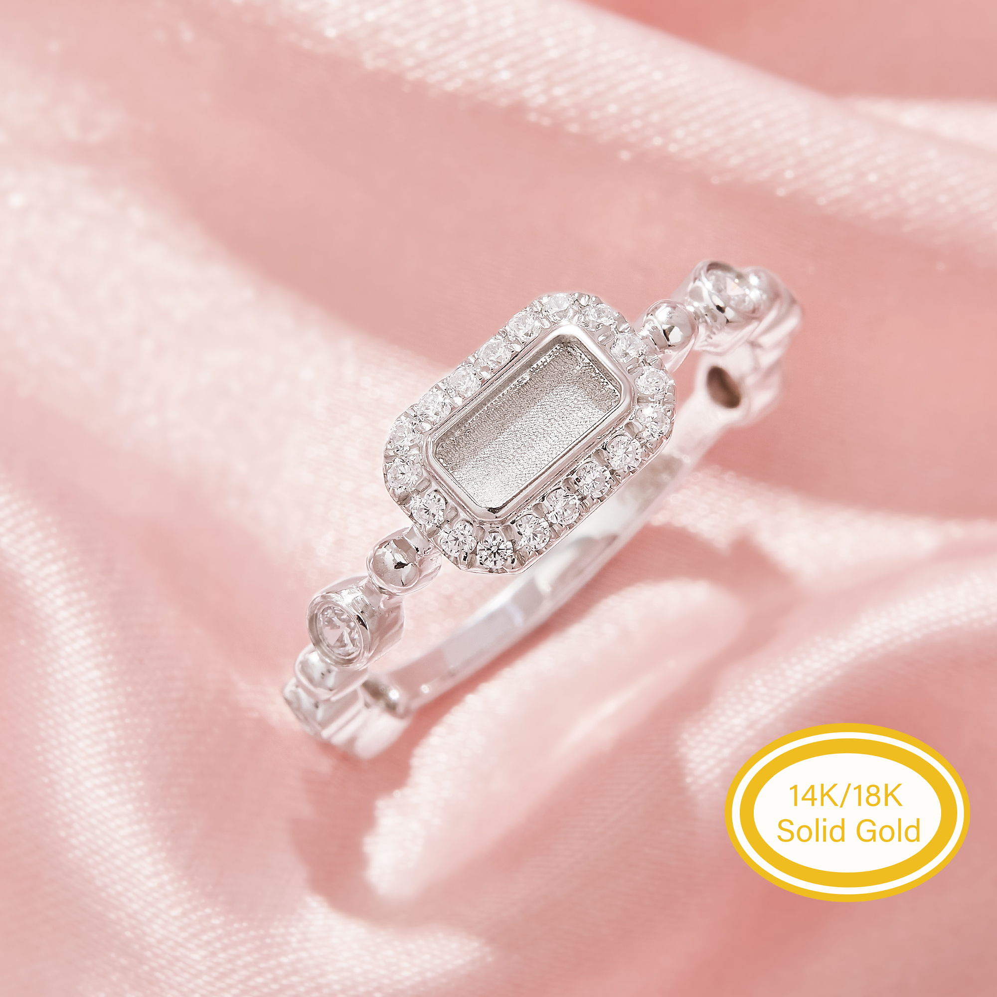 3x6MM Keepsake Mother's Milk Resin Rectangle Bezel Ring Settings,Solid 14K 18K Gold Ring,Pave Moissanite Solid Back Ring,DIY Ring Supplies 1295050 3x6MM Keepsake Mother's Milk Resin Rectangle Bezel Ring Settings,Solid 14K 18K Gold Ring,Pave Moissanite Solid Back Ring,DIY Ring Supplies 1295050
