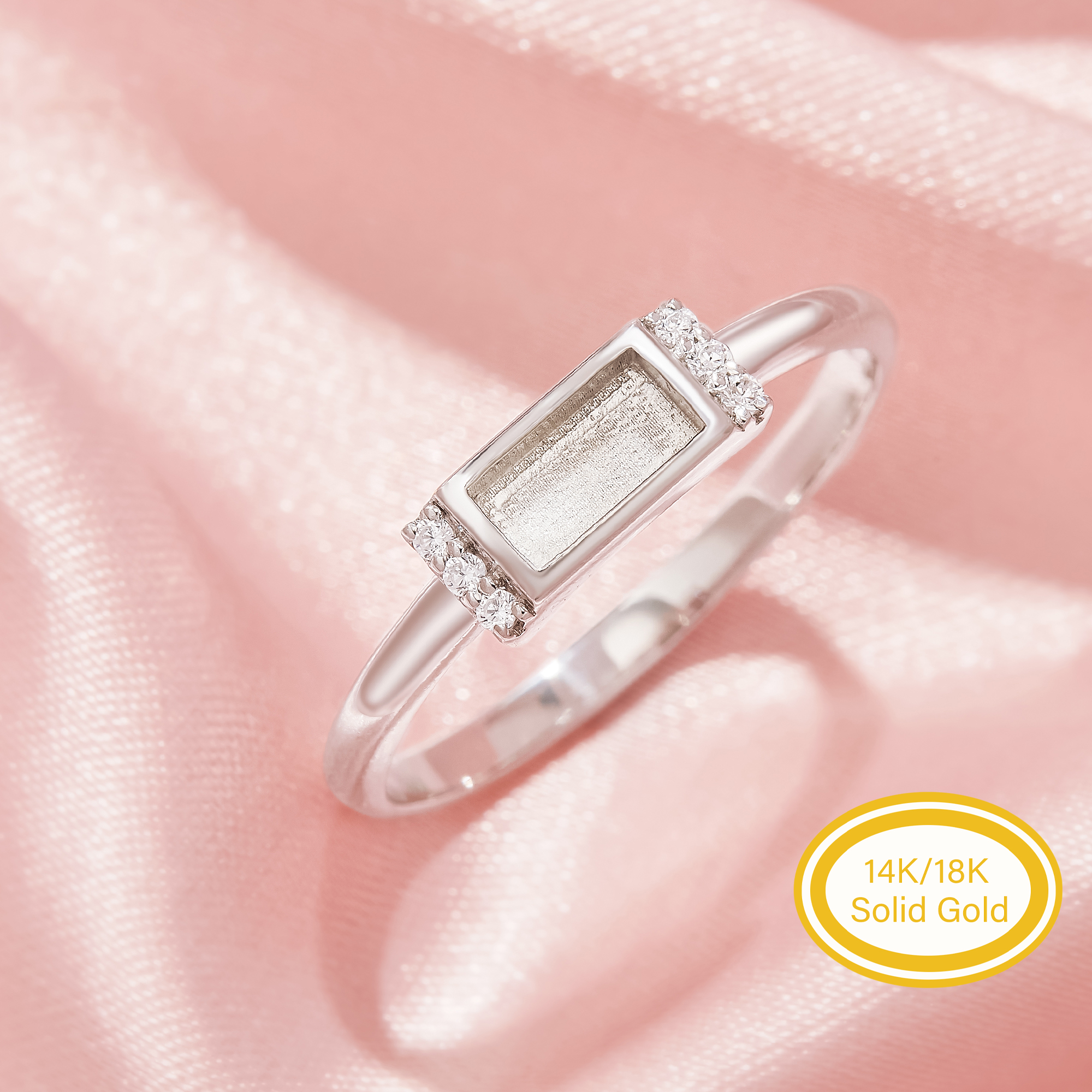3x6MM Keepsake Mother's Milk Resin Rectangle Bezel Ring Settings,Solid 14K 18K Gold Ring,Vintage Styles Ring,Moissanite Art Deco Solid Back Ring,DIY Ring Supplies 1295051 3x6MM Keepsake Mother's Milk Resin Rectangle Bezel Ring Settings,Solid 14K 18K Gold Ring,Vintage Styles Ring,Moissanite Art Deco Solid Back Ring,DIY Ring Supplies 1295051
