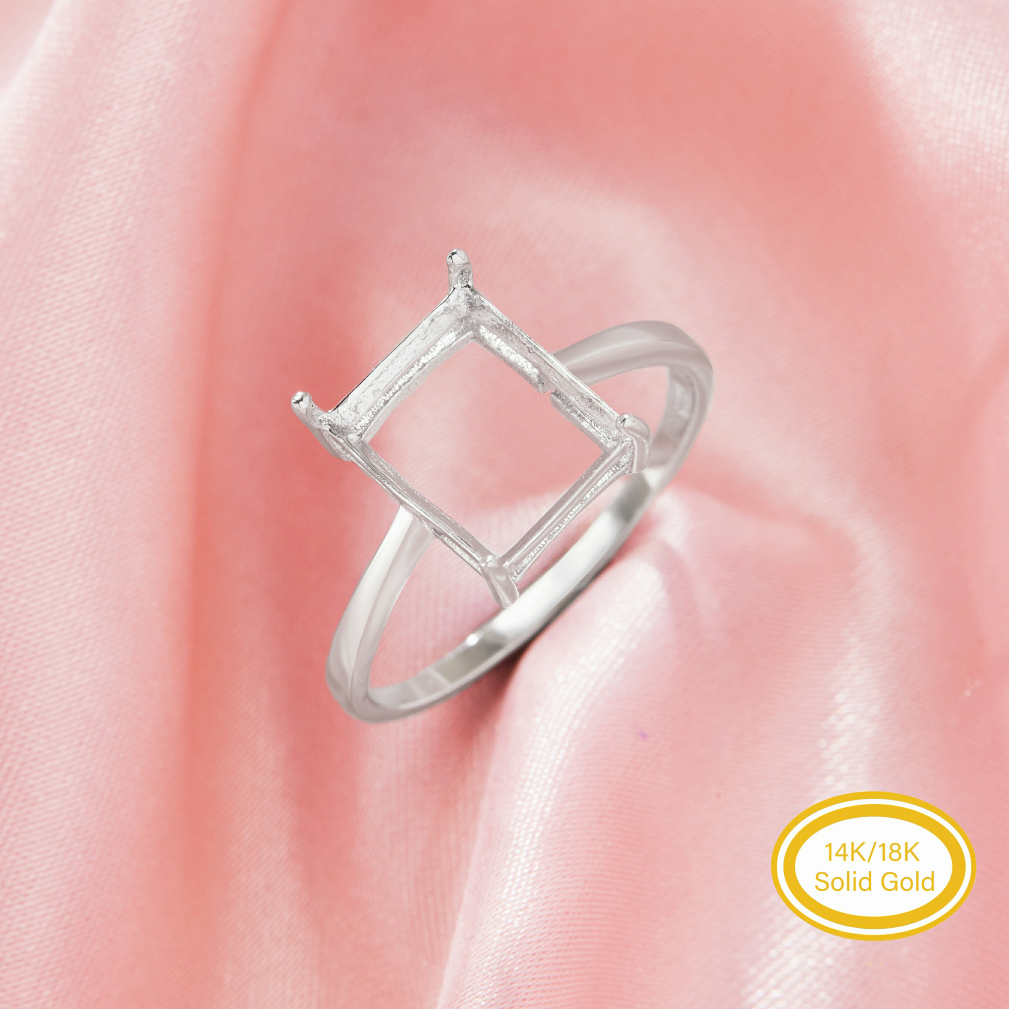 Rectangle Prong Ring Settings,Solid 14K 18K Gold Ring,Minimalist Triangle Ring,DIY Ring Supplies For Gemstone 1295099 Rectangle Prong Ring Settings,Solid 14K 18K Gold Ring,Minimalist Triangle Ring,DIY Ring Supplies For Gemstone 1295099