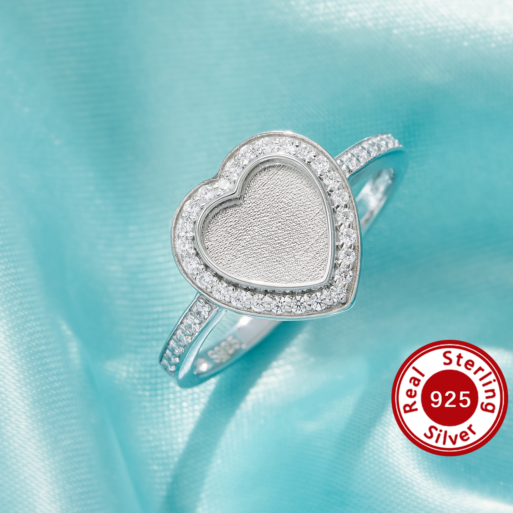 Keepsake Mother's Milk Resin Halo Heart Ring Bezel Settings,Birthstone Solid 925 Sterling Silver Rose Gold Plated Ring,Art Deco Heart Ring,DIY Ring Supplies 1295118-1 Keepsake Mother's Milk Resin Halo Heart Ring Bezel Settings,Birthstone Solid 925 Sterling Silver Rose Gold Plated Ring,Art Deco Heart Ring,DIY Ring Supplies 1295118-1