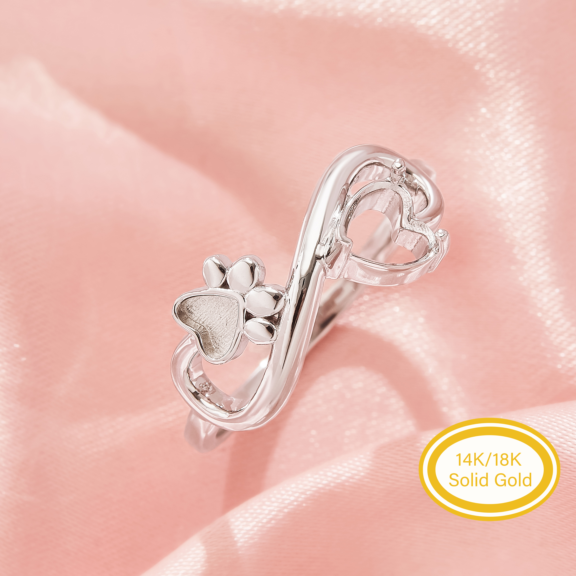 Keepsake Mother's Milk Resin Paw Ring Bezel Settings,Solid 14K 18K Gold Heart Ring,DIY Ring Supplies For Gemstone 1295141 Keepsake Mother's Milk Resin Paw Ring Bezel Settings,Solid 14K 18K Gold Heart Ring,DIY Ring Supplies For Gemstone 1295141