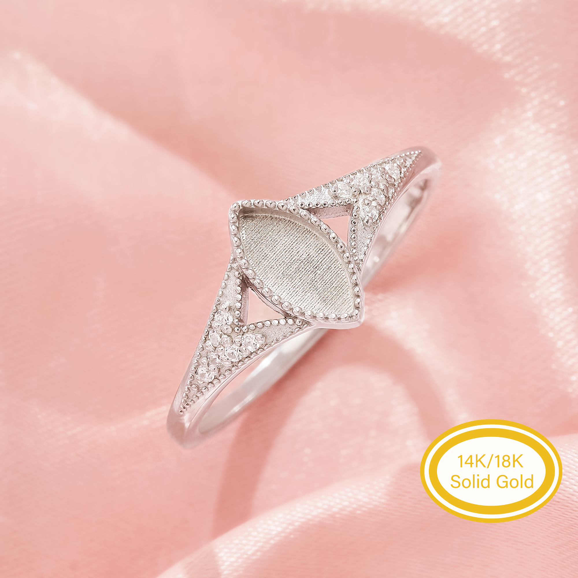 Keepsake Mother's Milk Resin Marquise Bezel Ring Settings,Solid 14K 18K Gold Vintage Styles DIY Ring Supplies 1295142 Keepsake Mother's Milk Resin Marquise Bezel Ring Settings,Solid 14K 18K Gold Vintage Styles DIY Ring Supplies 1295142