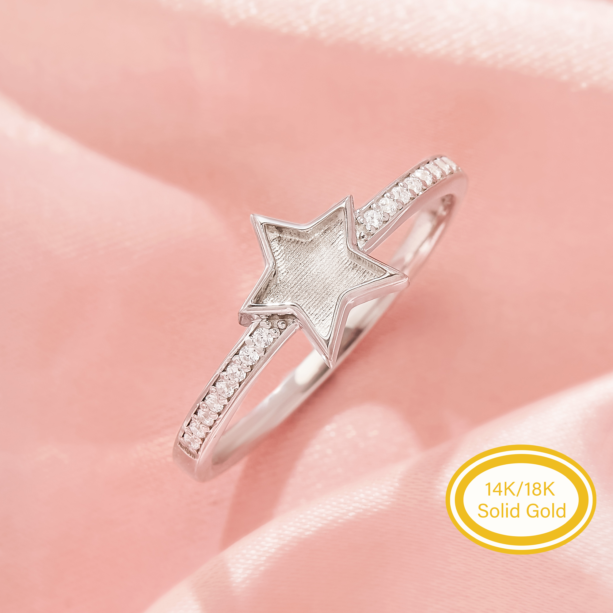 6MM Keepsake Mother's Milk Resin Star Bezel Ring Settings,Solid 14K 18K Gold Ring,Art Deco Solid Back Ring,Pave Moissanite Stone Ring,DIY Ring 1295143 6MM Keepsake Mother's Milk Resin Star Bezel Ring Settings,Solid 14K 18K Gold Ring,Art Deco Solid Back Ring,Pave Moissanite Stone Ring,DIY Ring 1295143