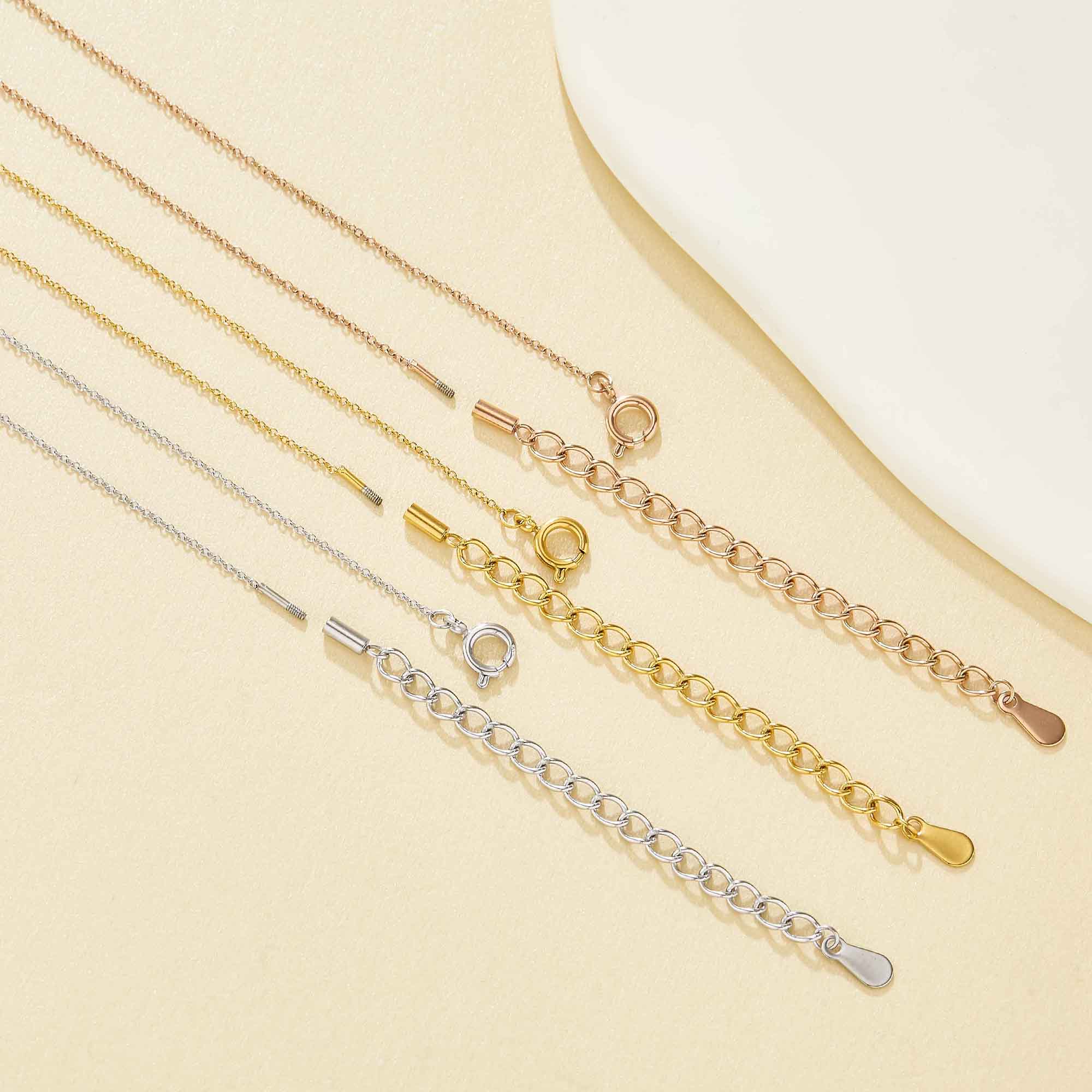 Thin O Cable Chain Necklace with Screwed Pin End for DIY Beading,304L Stainless Steel Rose Gold Plated Necklace for 1MM Hole Bead DIY Findings Supplies 16''+2'' 1312030 Thin O Cable Chain Necklace with Screwed Pin End for DIY Beading,304L Stainless Steel Rose Gold Plated Necklace for 1MM Hole Bead DIY Findings Supplies 16''+2'' 1312030