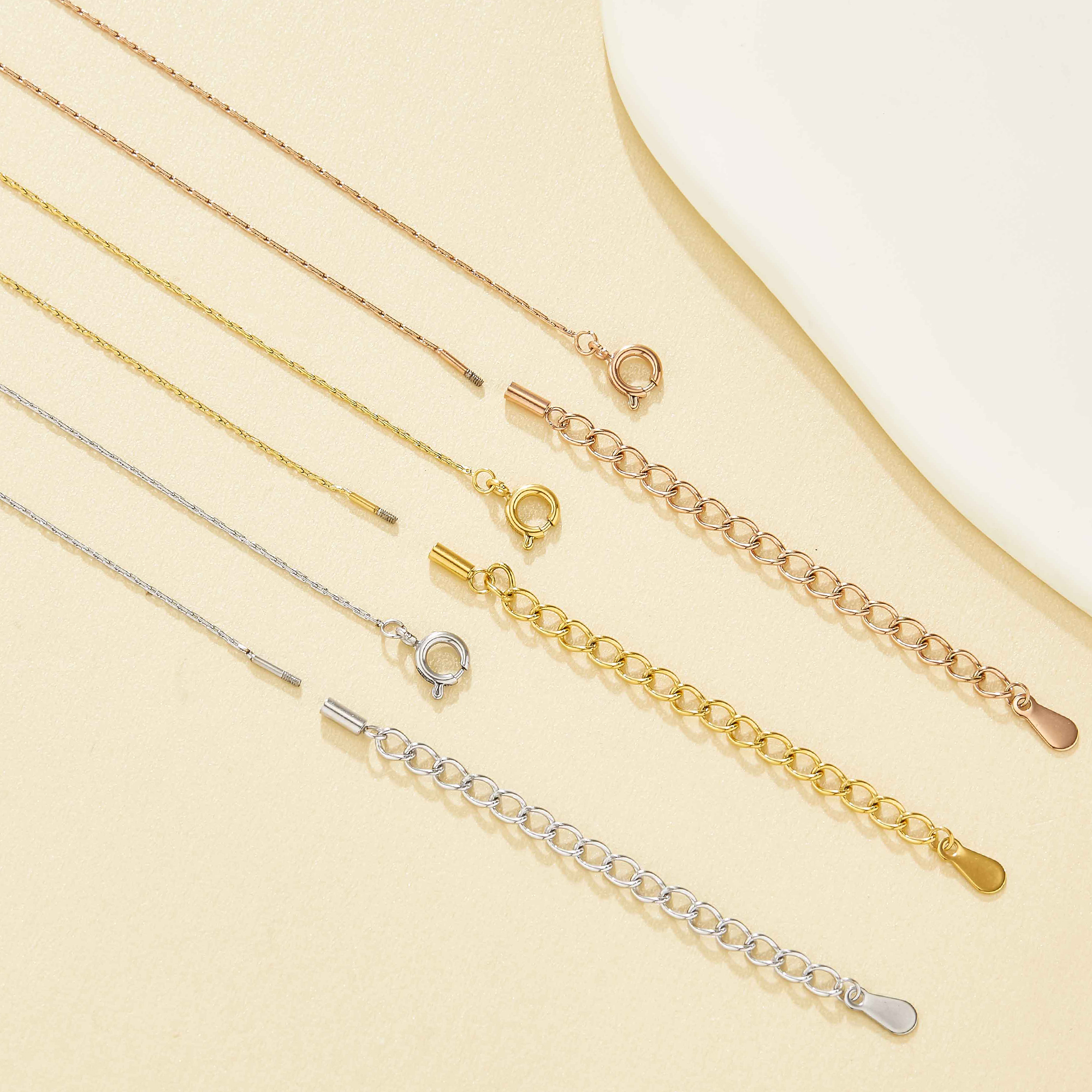 Thin Rpoe Chain Necklace with Screwed Pin End for DIY Beading,304L Stainless Steel Rose Gold Plated Necklace for 0.9MM Hole Bead DIY Findings Supplies 16''+2'' 1312031 Thin Rpoe Chain Necklace with Screwed Pin End for DIY Beading,304L Stainless Steel Rose Gold Plated Necklace for 0.9MM Hole Bead DIY Findings Supplies 16''+2'' 1312031