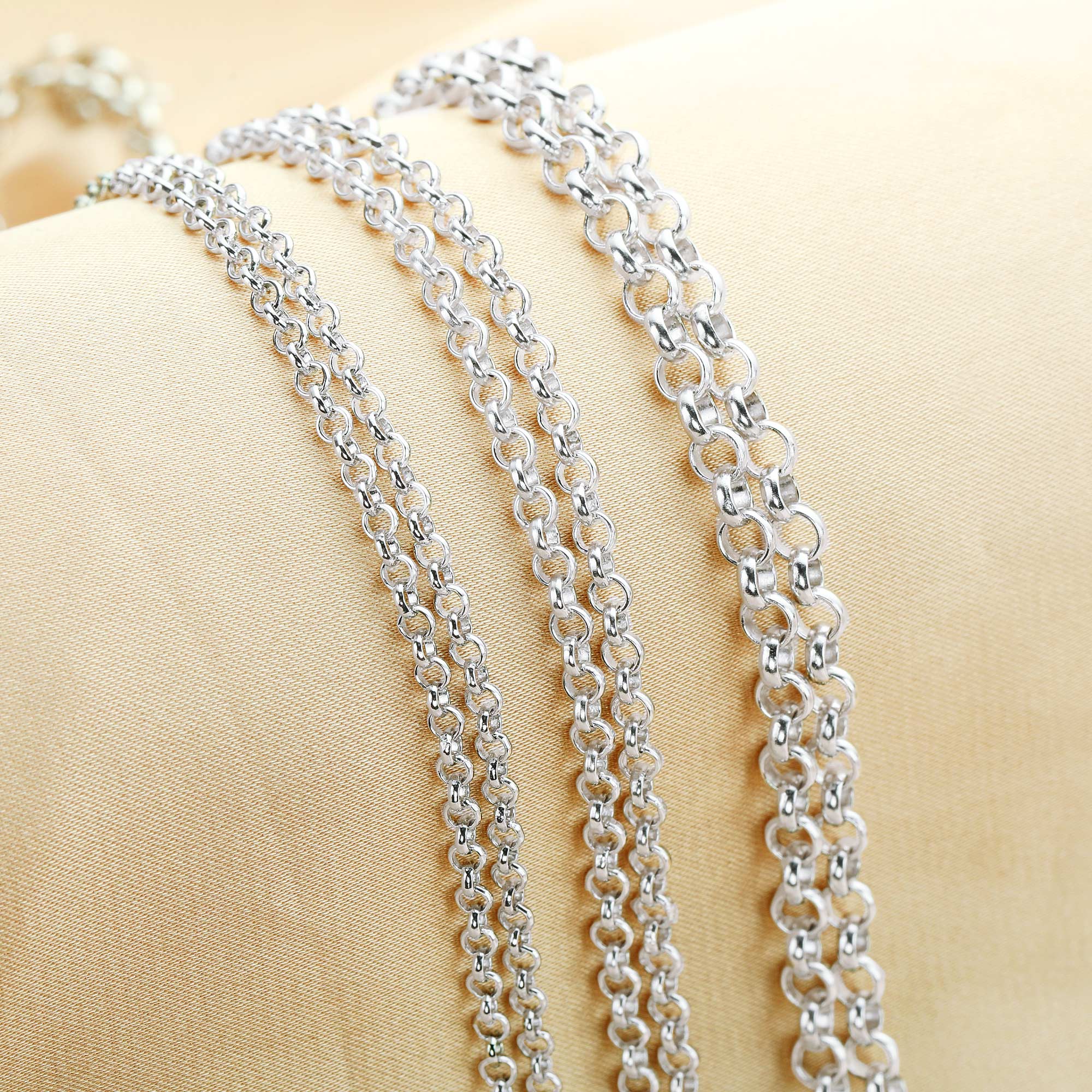 18Inches White Plated Necklace Chain,Cable Chain,Solid 925 Sterling Silver Necklace,DIY Necklace Supplies 1314022 - Click Image to Close