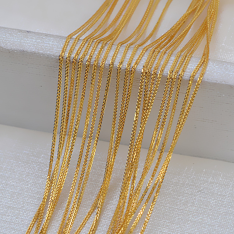 0.7MM Solid 18K Yellow Gold Necklace,Au750 Necklace,18K Gold Necklace,DIY Necklace Supplies 1315023 - Click Image to Close