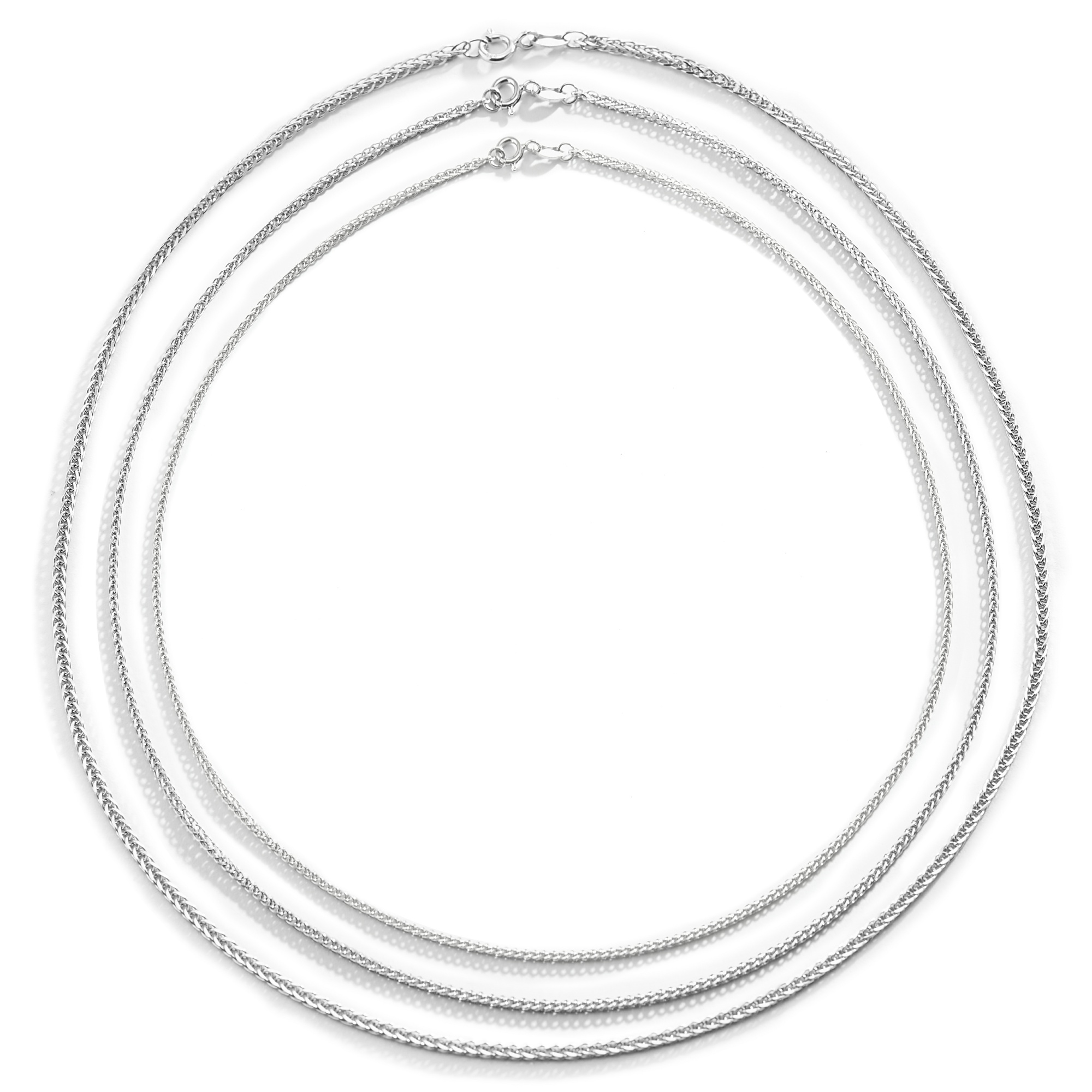 1PCS Chopin Chain Necklace,Solid 925 Sterling Silver Necklace,White Gold Plated Necklace Chian,DIY Simple Necklace Chain 1320038 - Click Image to Close