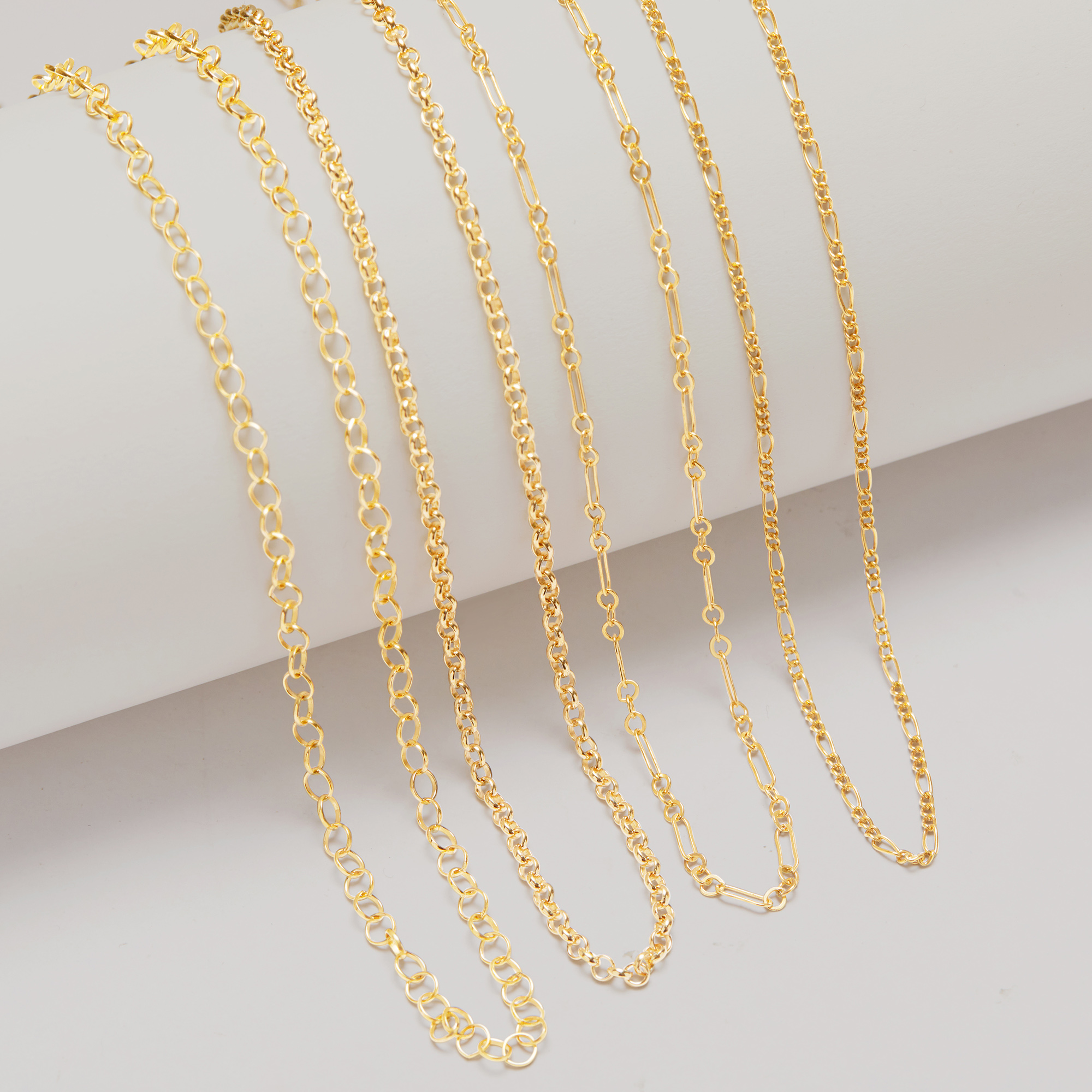 1PCS 14K Gold Filled Necklace Chain,Cable Round Chain,Figaro Chain,Link Paperclip Chain,Simple Necklace Chain,DIY Necklace Supplies 1320040 - Click Image to Close