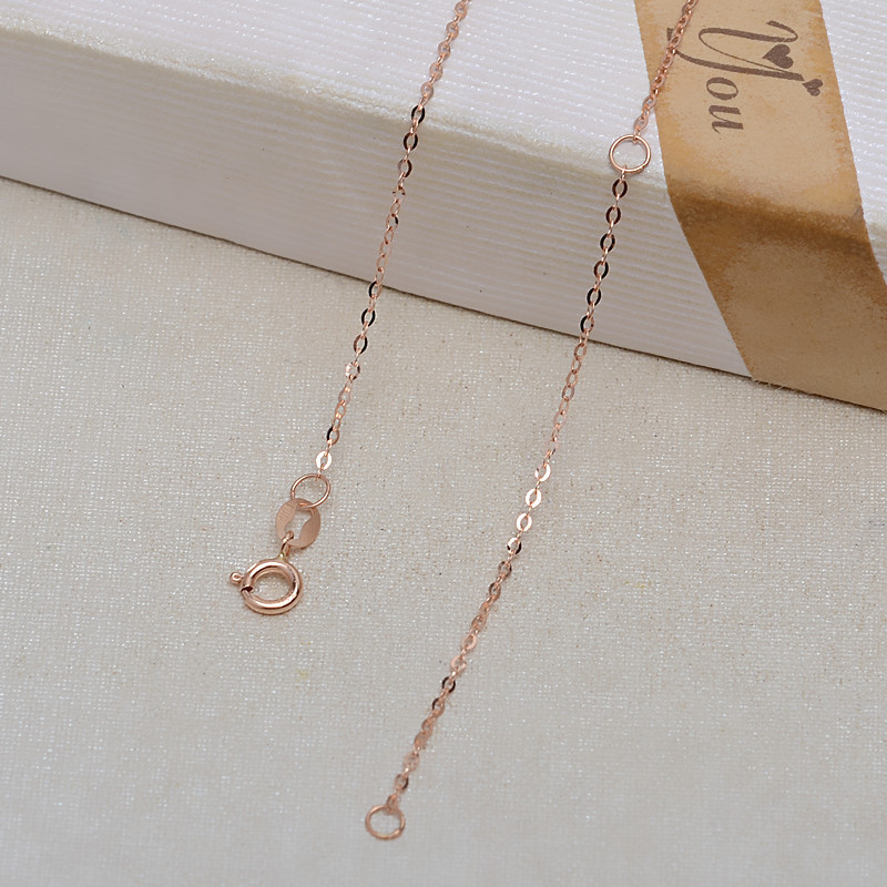 0.9MM Solid 18K Rose Gold Necklace,Au750 Necklace,18K Gold Cable Necklace,DIY Necklace Chain Supplies 16''+2'' 1329006 - Click Image to Close