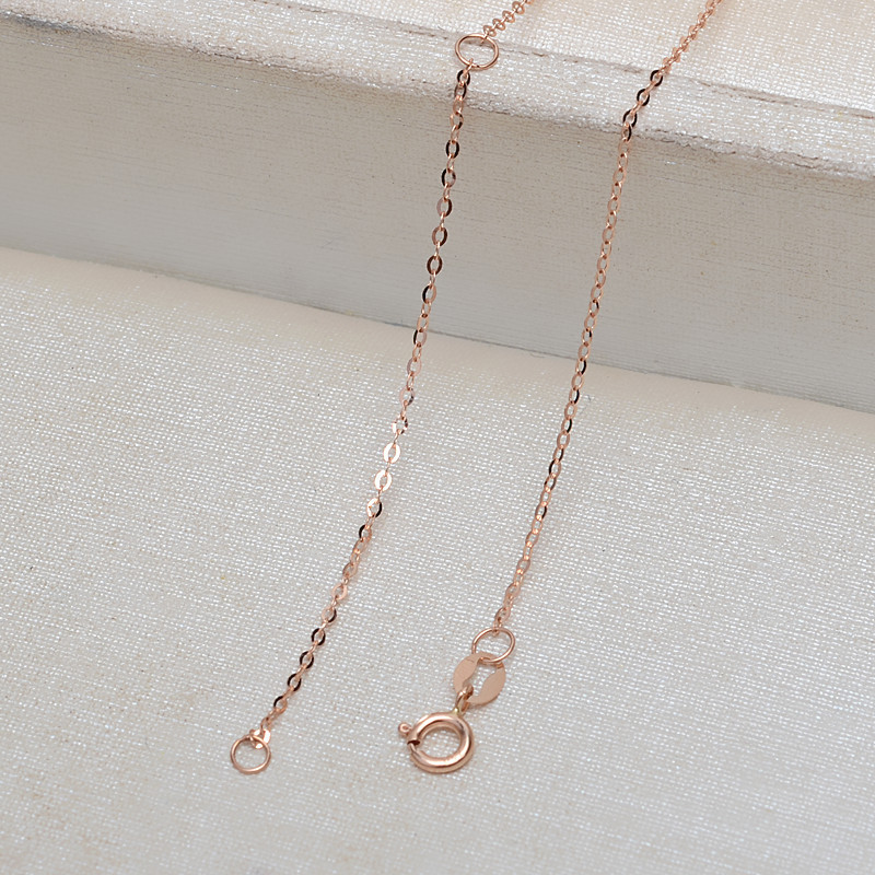 0.9MM Solid 18K Rose Gold Necklace,Au750 Necklace,18K Gold Cable Necklace,DIY Necklace Chain Supplies 16''+2'' 1329006 - Click Image to Close