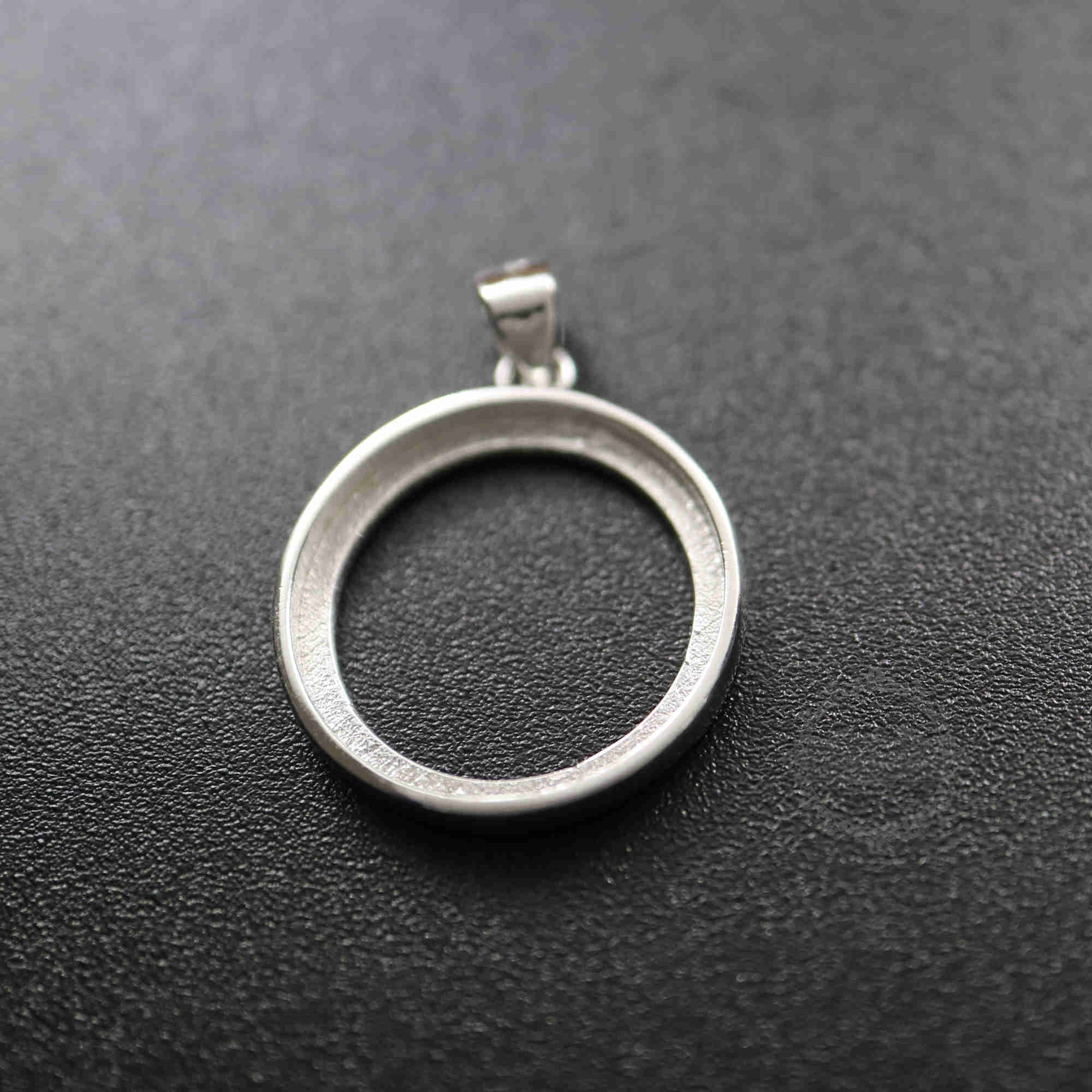 12-40MM Round 925 Sterling Silver Bezel Setting Tray DIY Pendant Charm Supplies 1411205 - Click Image to Close