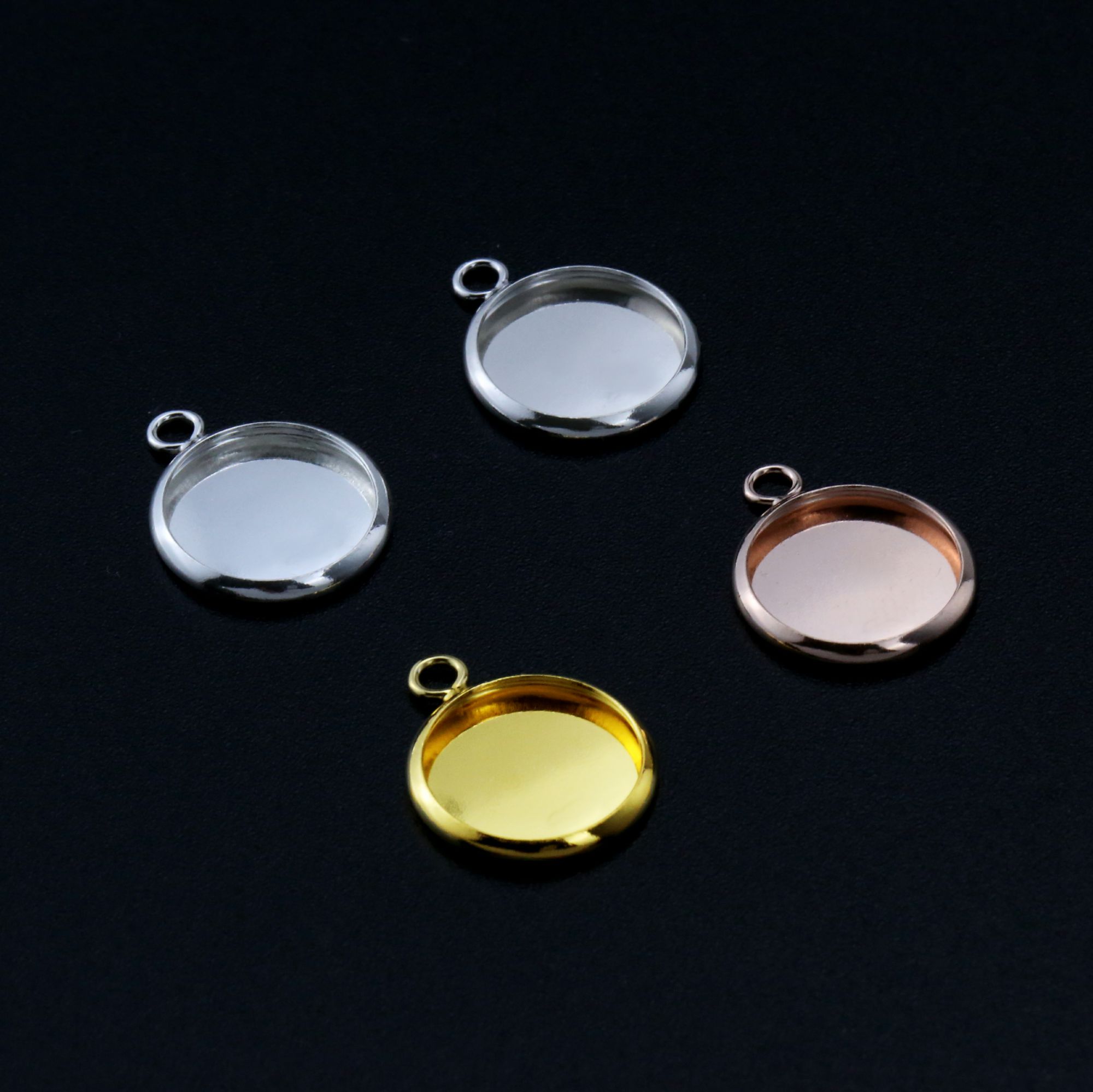 12MM Round Bezel Settings for Breast Milk Resin Solid Back Rose Gold Plated Solid 925 Sterling Silver DIY Pendant Bezel Supplies 1411287 - Click Image to Close