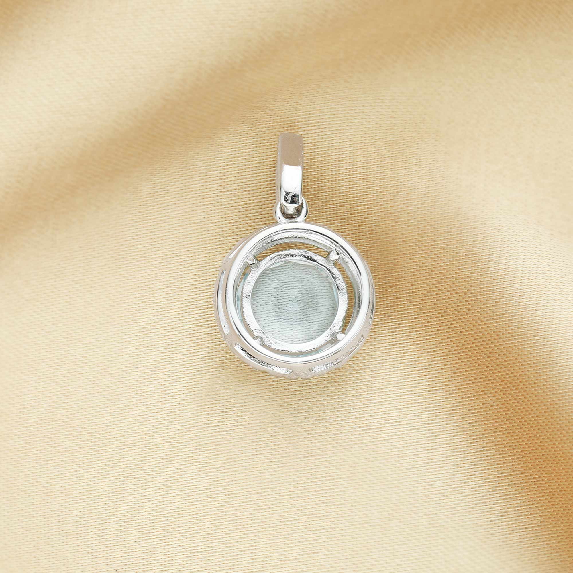 12MM Round Birthstone Pendant Charm With 8MM Faceted Sky Blue Topaz,Solid 925 Sterling Silver Charm,November Birthstone Pendant 1411321 - Click Image to Close