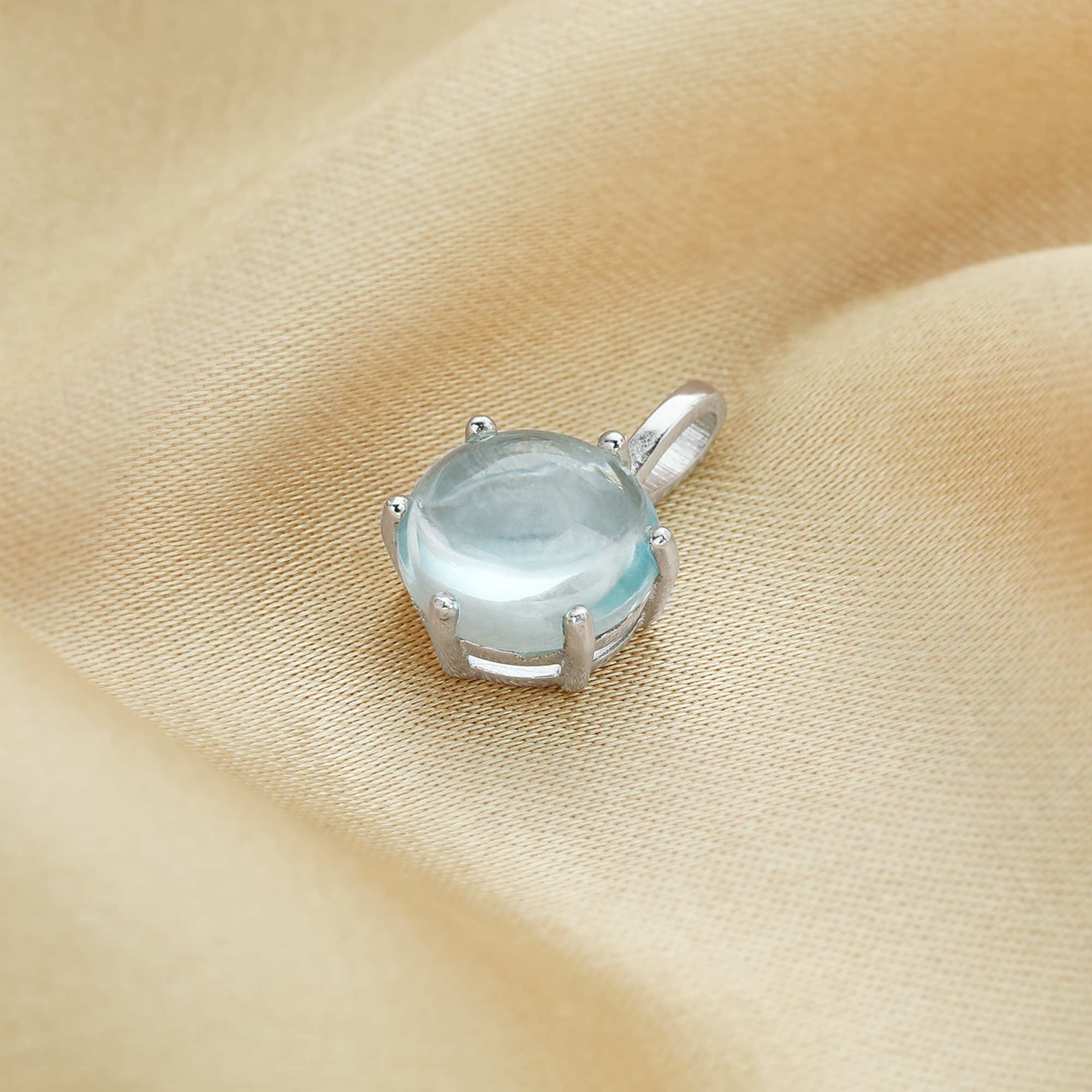 8MM Round Sky Blue Topaz Birthstone Charm,Solid 925 Sterling Silver Charm,November Birthstone Pendant,DIY Jewelry Supplies 1411322 - Click Image to Close