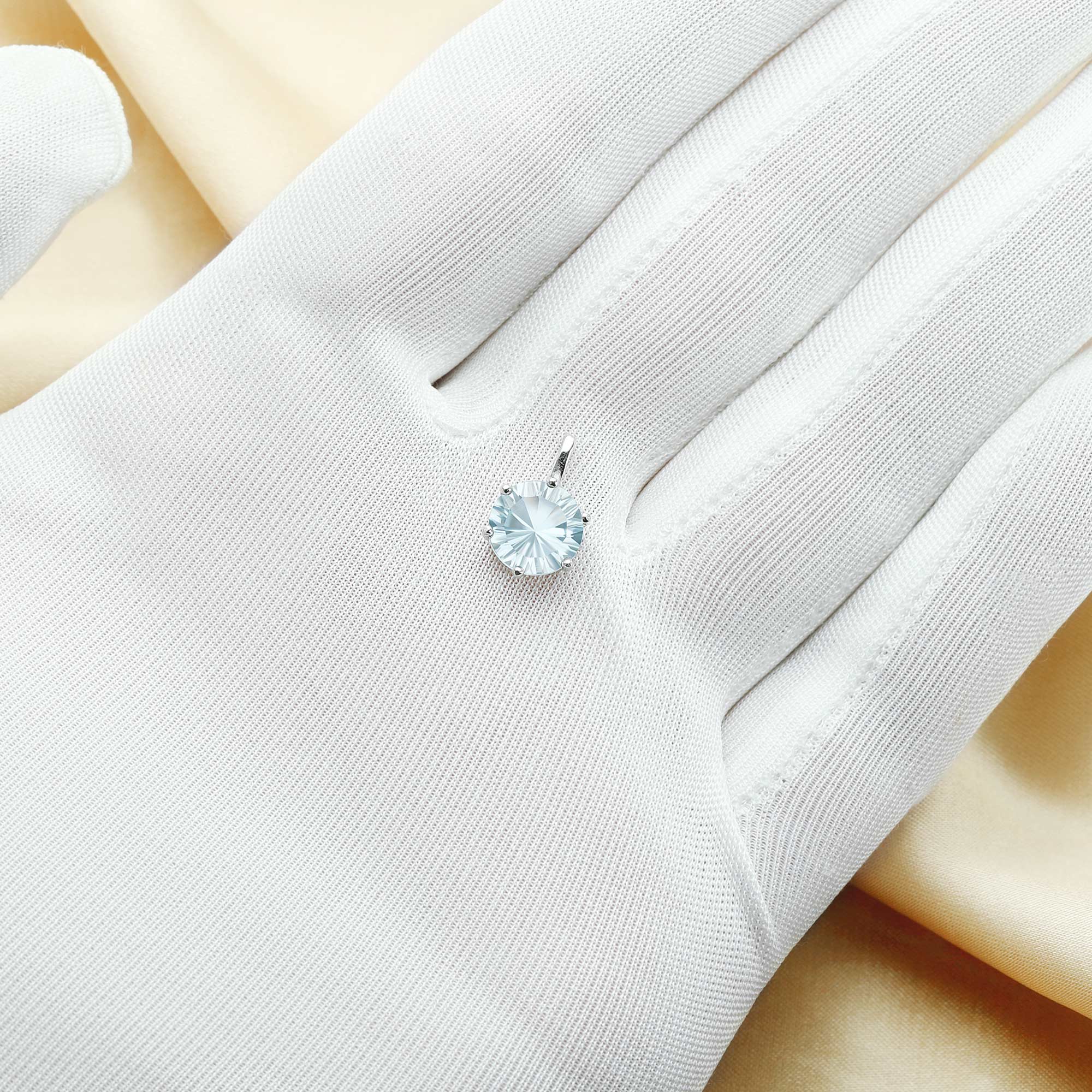 8MM Round Sky Blue Topaz Birthstone Pendant Charm,Solid 925 Sterling Silver Charm,November Birthstone Pendant,DIY Birthstone Jewelry 1411324 - Click Image to Close