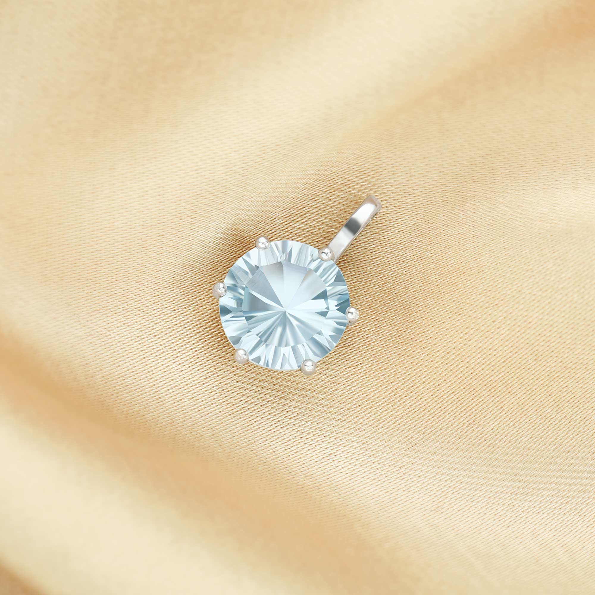 8MM Round Sky Blue Topaz Birthstone Pendant Charm,Solid 925 Sterling Silver Charm,November Birthstone Pendant,DIY Birthstone Jewelry 1411324 - Click Image to Close