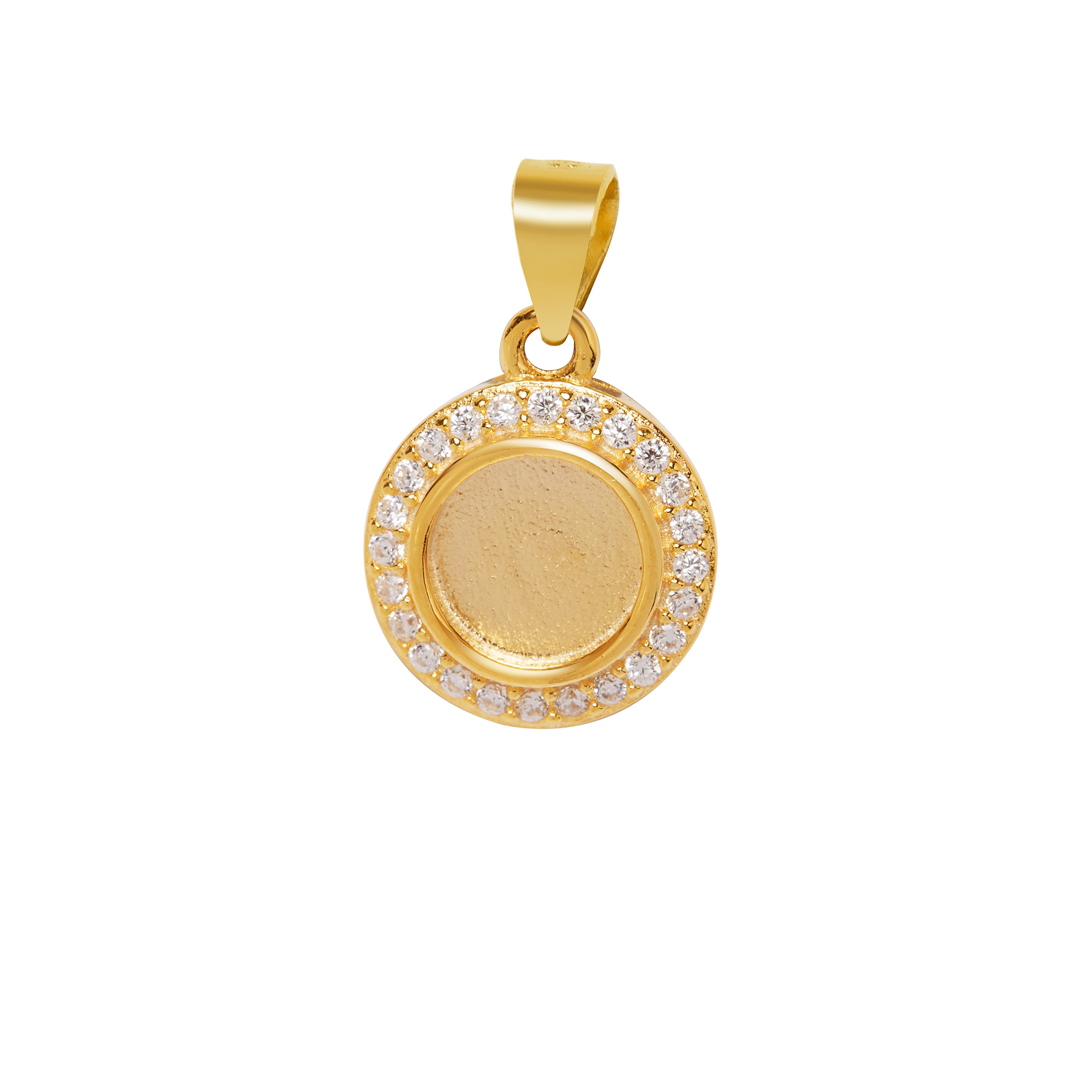 Keepsake Breast Milk Resin Halo Round Bezel Pendant Blank Settings,Solid Back Solid 925 Sterling Silver Rose Gold Plated Charm,Pave Cz Stone Pendant 1411373 - Click Image to Close