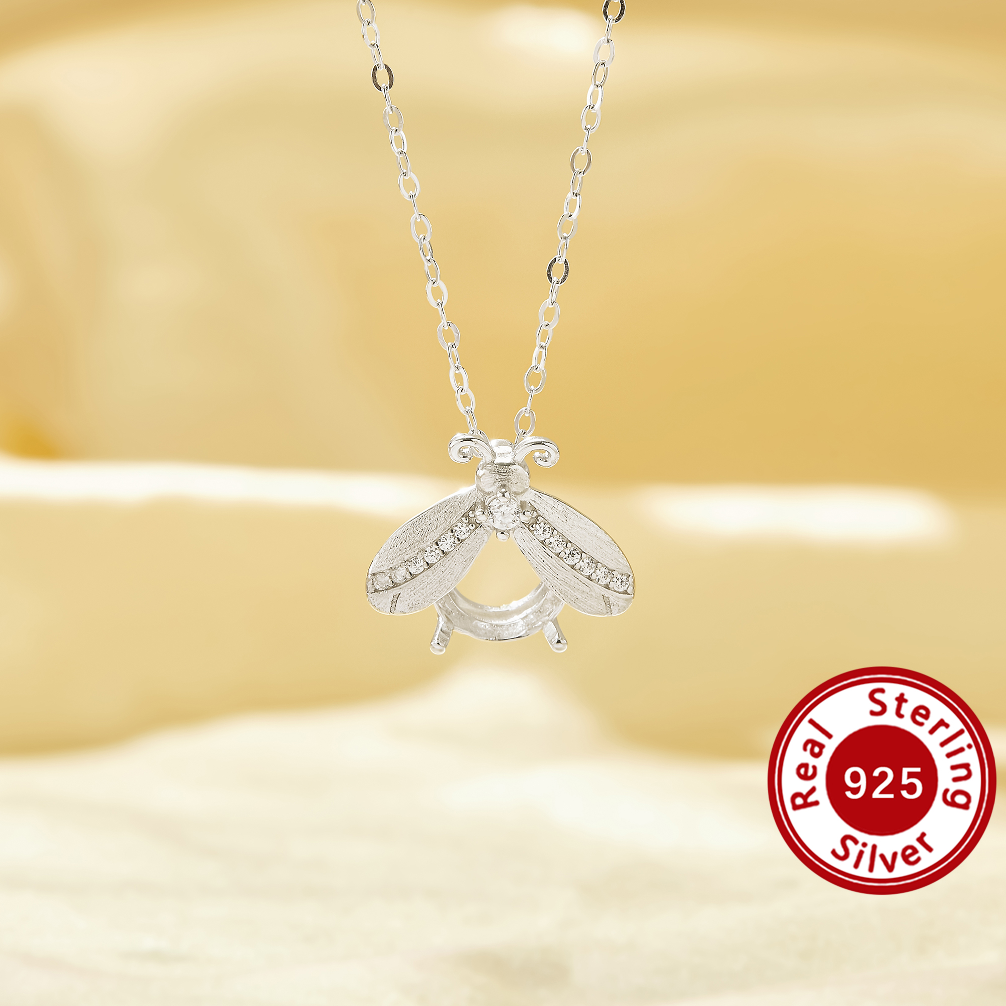 8mm Bee Pendant Blank Solid 925 Sterling Silver Semi Mount Necklace Setting Base Fit Gemstone Custom Jewelry Making For Women Birthday Gift 16''+2''1411544 8mm Bee Pendant Blank Solid 925 Sterling Silver Semi Mount Necklace Setting Base Fit Gemstone Custom Jewelry Making For Women Birthday Gift 16''+2''1411544