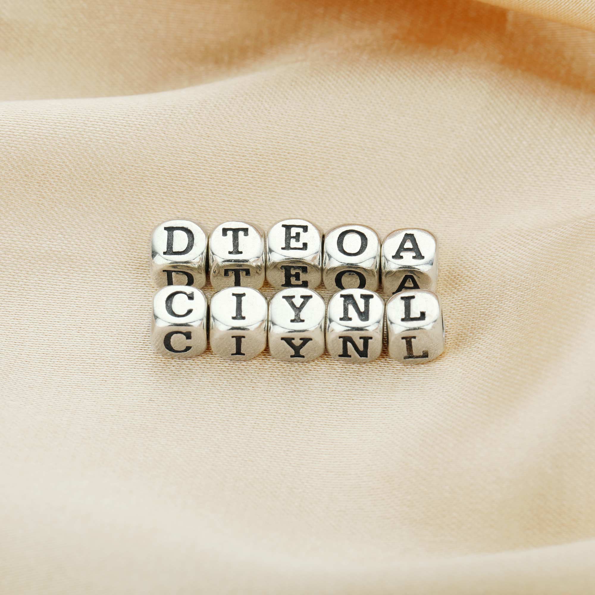 4MM Initial Letter Square Beads Charm,Alphabet Charm,Solid 925 Sterling Silver Charm,2.5MM Hole Bead,DIY Custom Name Charm For Jewelry Making 1421189 - Click Image to Close