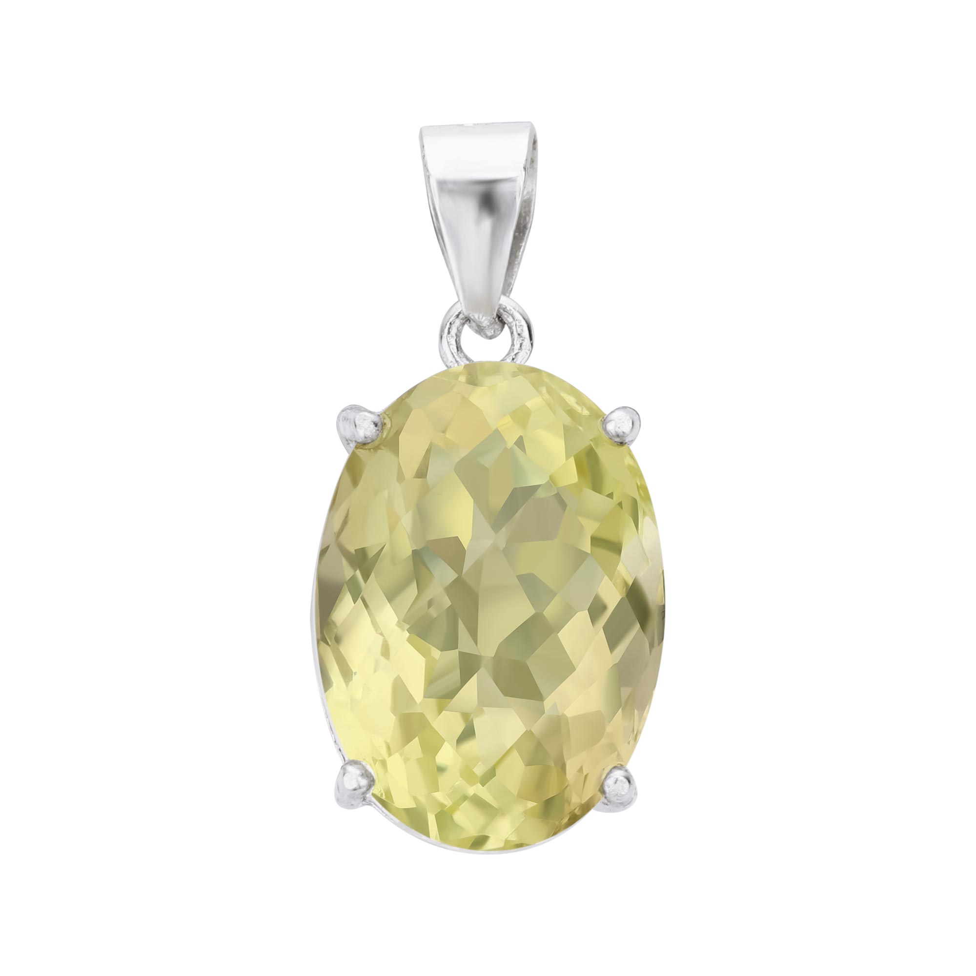 10x14MM Oval Lemon Quartz Pendant Charm,Solid 925 Sterling Silver Charm,November Birthstone Pendant 1421199 - Click Image to Close