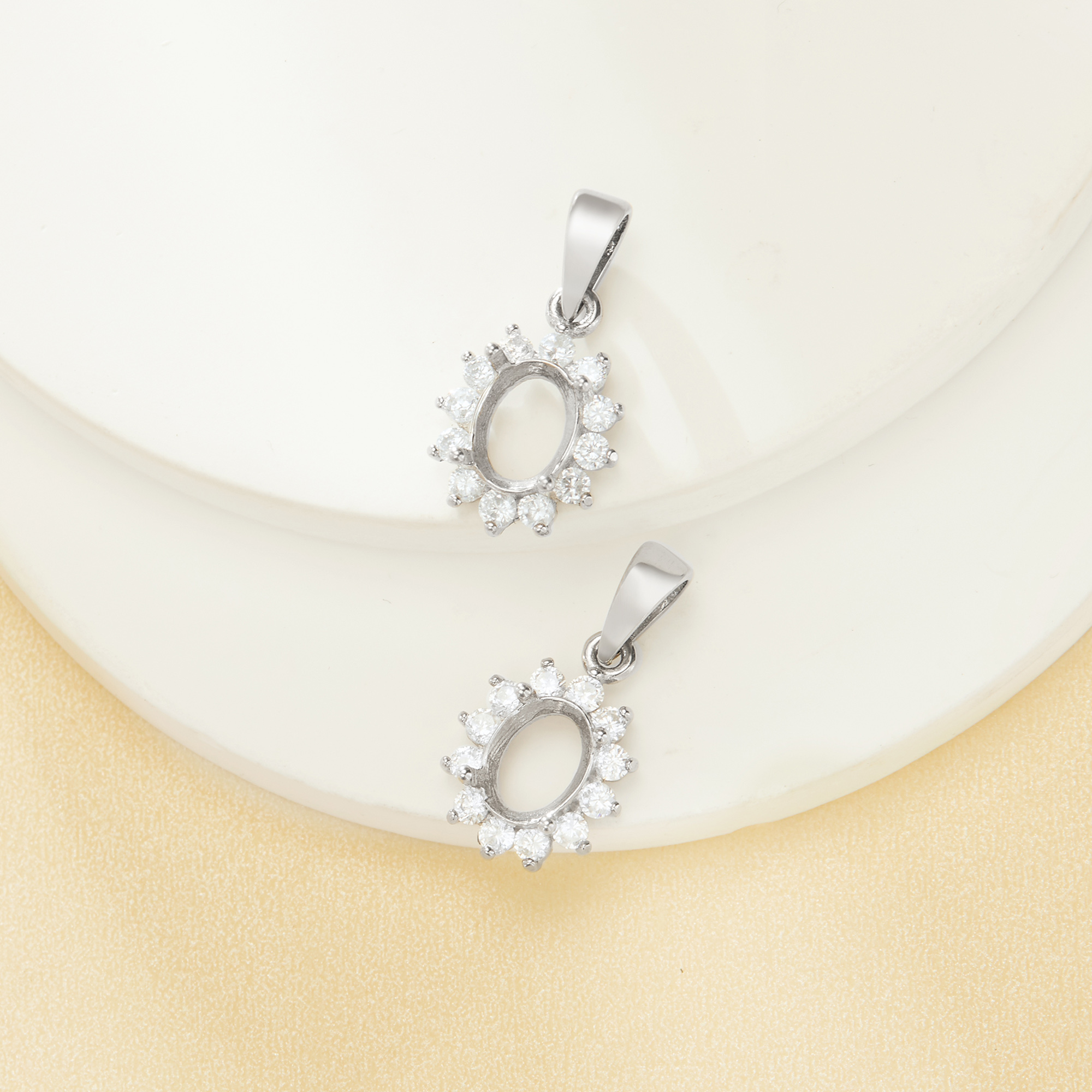 Halo Oval Prong Pendant Settings,316L Stainless Steel Oval Pendant Blank ,Flower Art Deco CZ Stone Oval Pendant Charm,DIY Pendant Supplies For Gemstone 1421256 Halo Oval Prong Pendant Settings,316L Stainless Steel Oval Pendant Blank ,Flower Art Deco CZ Stone Oval Pendant Charm,DIY Pendant Supplies For Gemstone 1421256