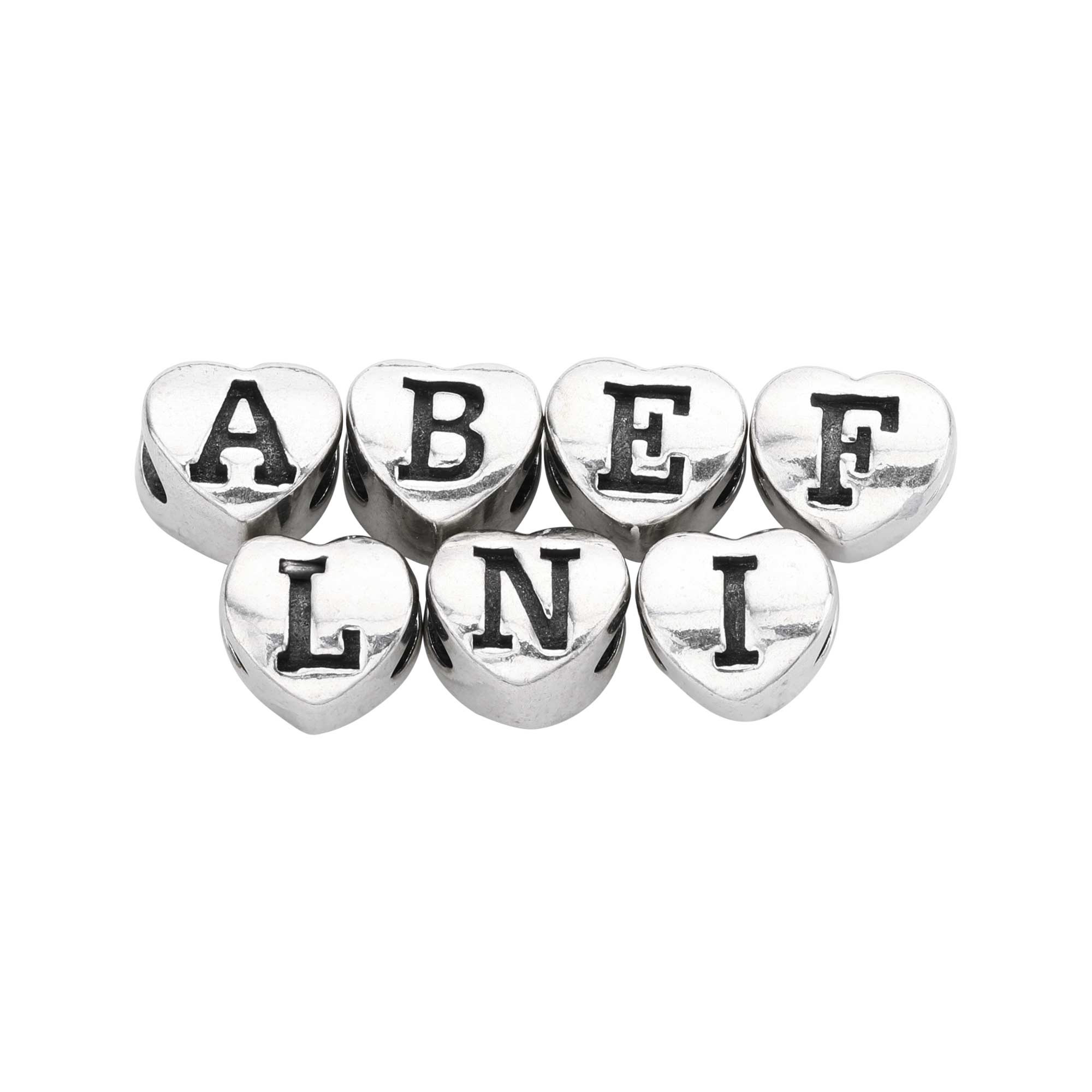 6MM Initial Letter Heart Beads Charm,Alphabet Charm with 2.5MM Hole,Solid 925 Sterling Silver Charm,Hole Bead,DIY Custom Name Charm,DIY Jewelry Making 1431143 - Click Image to Close