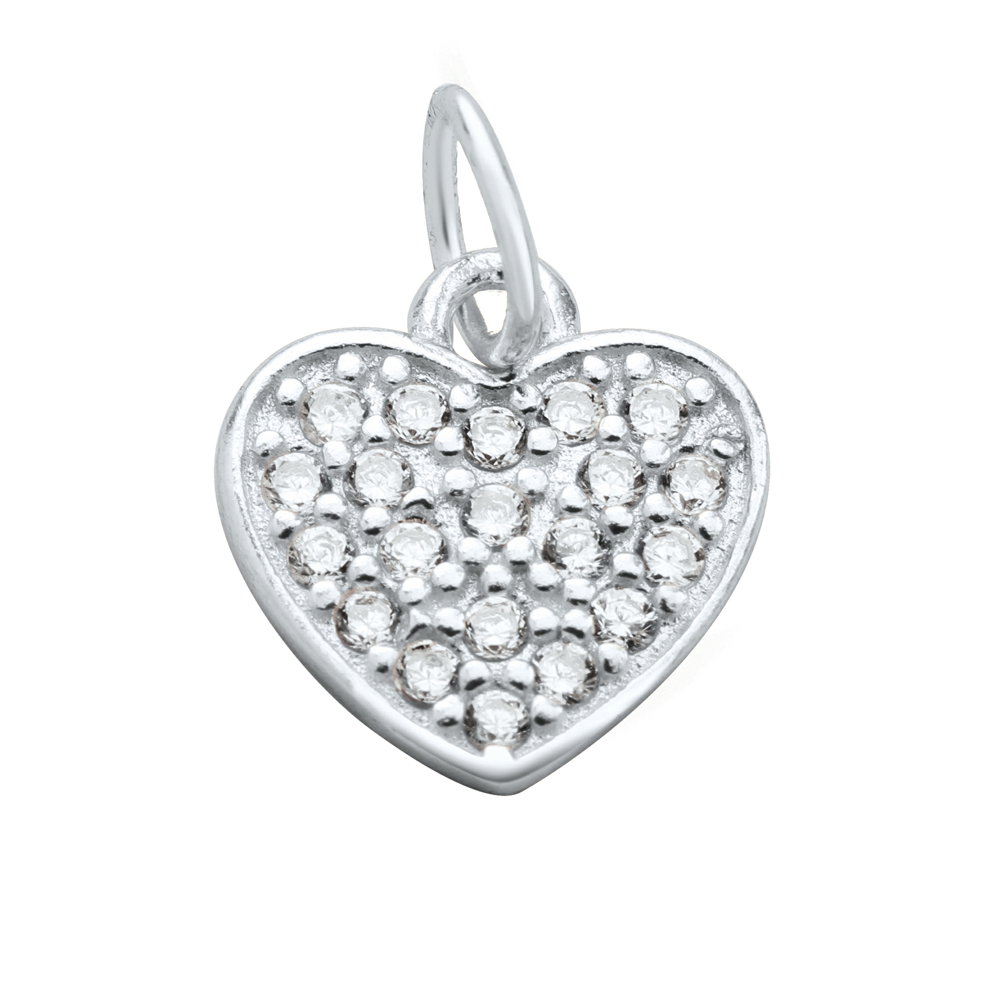 9MM Pave CZ Stone Heart Charm,Solid 925 Sterling Silver Gold Plated Pendant Charm,DIY Charm Supplies 1431188 - Click Image to Close