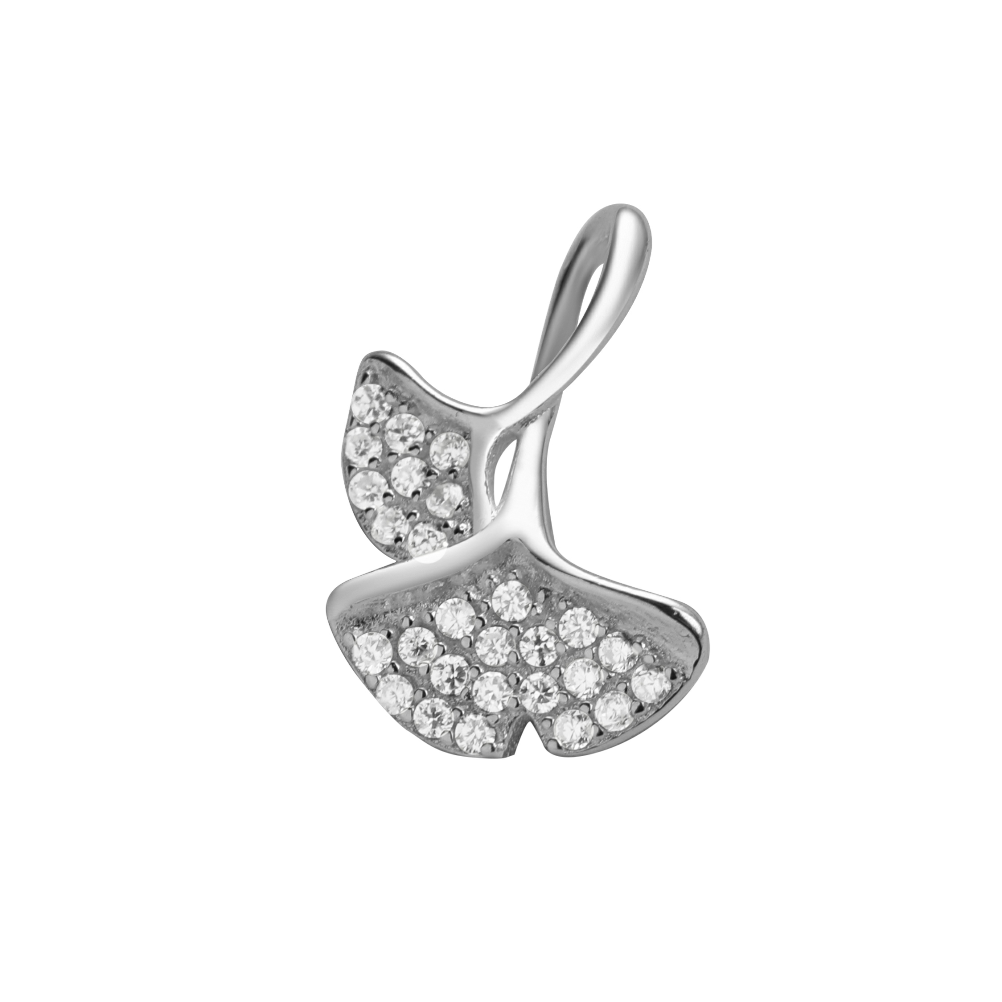 12MM Pave CZ Stone Ginkgo Biloba Leaf Charm,Solid 925 Sterling Silver Gold Plated Pendant Charm,DIY Charm Supplies 1431189 - Click Image to Close