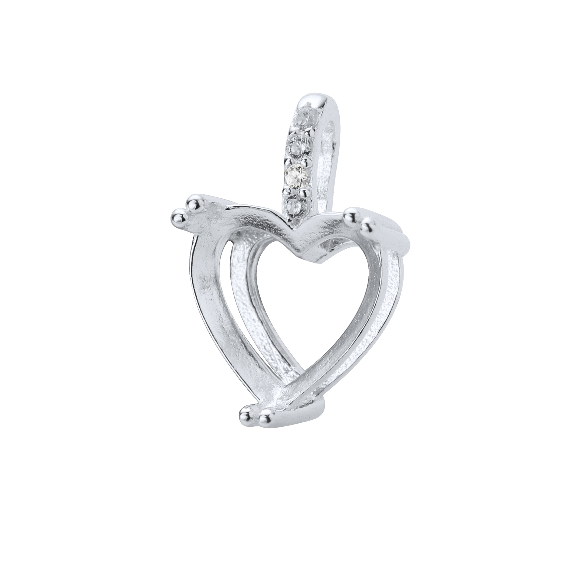 8MM Heart Prong Pendant Settings,Solid 925 Sterling Silver Rose Gold Plated Charm,Simple Heart Charm,DIY Pendant Bezel For Gemstone 1431204 - Click Image to Close