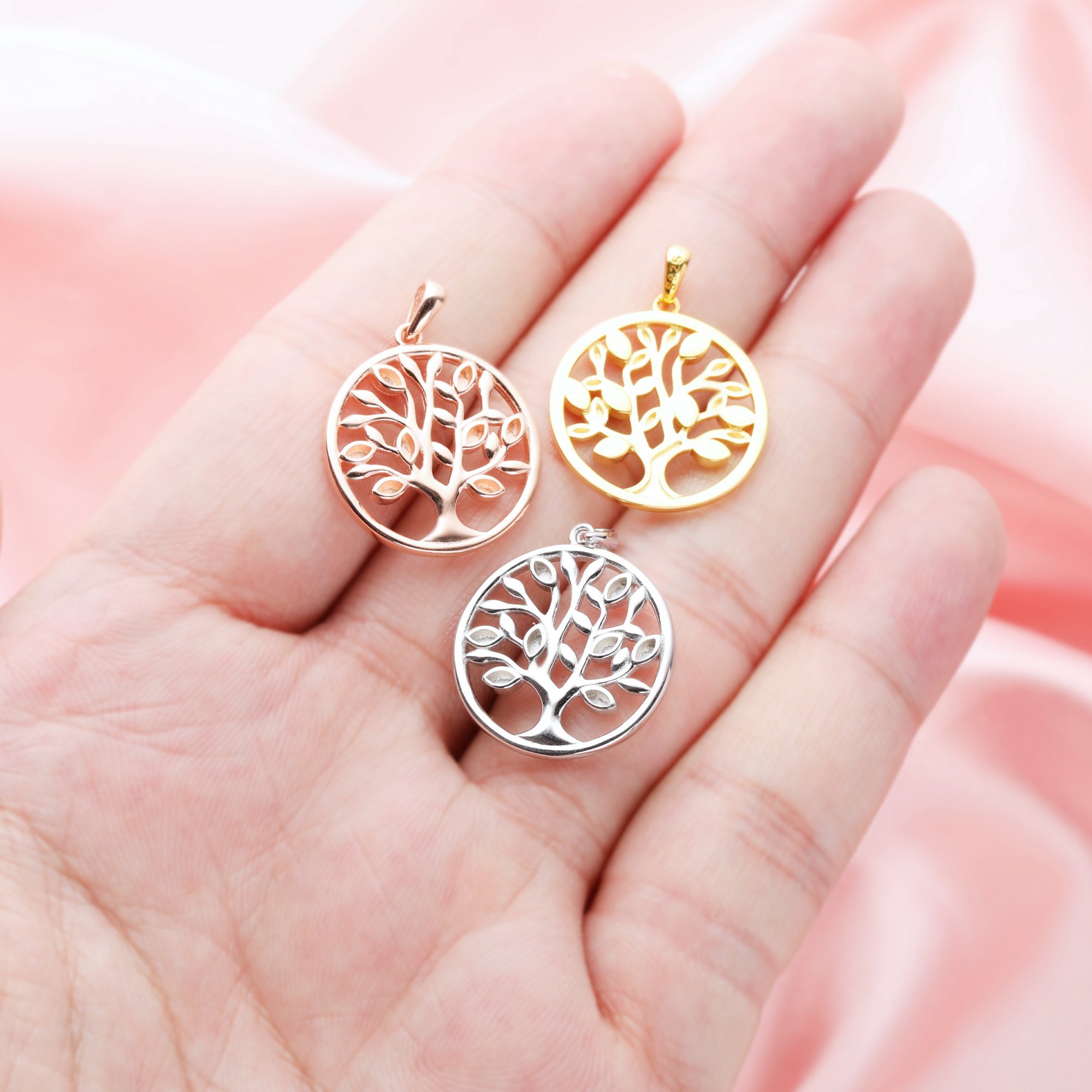 20MM Keepsake Breast Milk Resin Marquise Pendant Bezel Settings,Solid 14K 18K Gold Pendant Charm,Tree of Life Pendant,DIY Pendant Bezel 1431218 - Click Image to Close