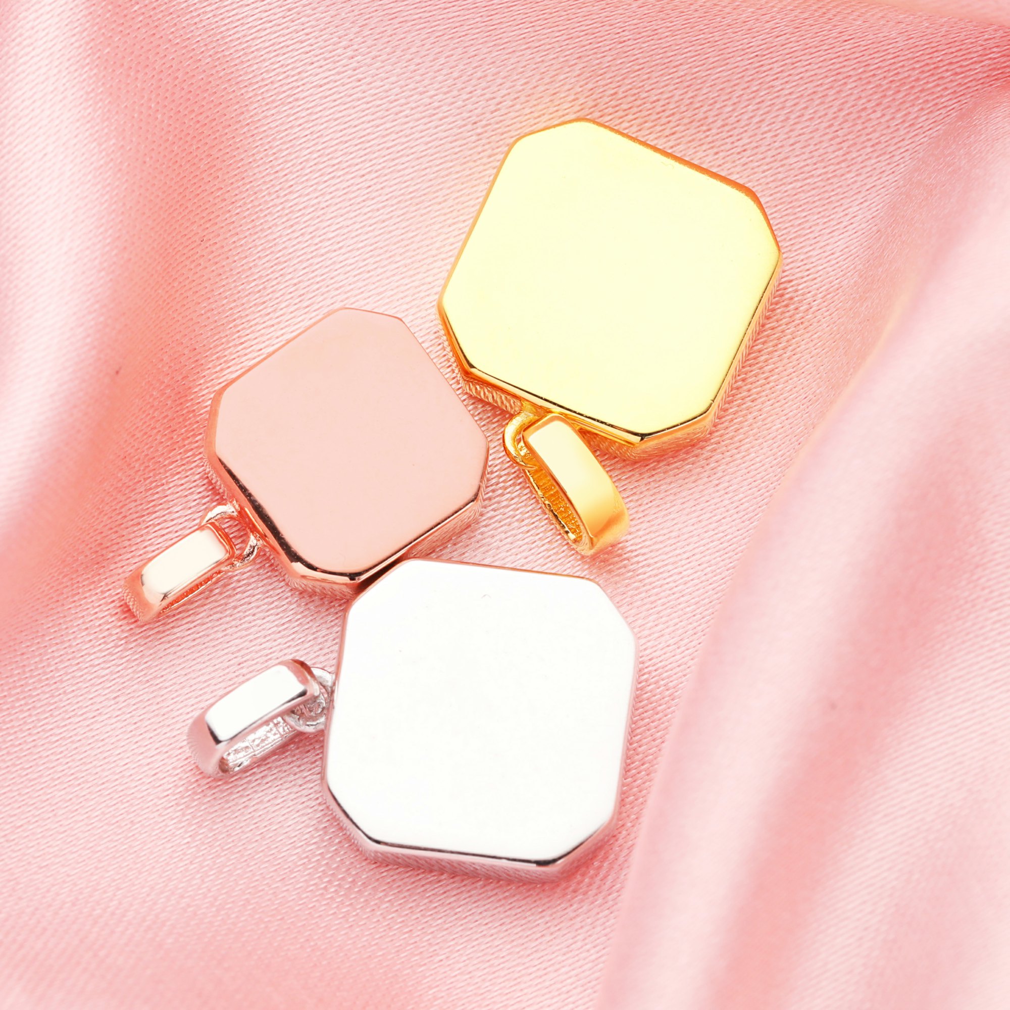 Keepsake Breast Milk Resin Square Pendant Bezel Settings,Solid 14K 18K Gold Pendant Charm,DIY Memory Jewelry Supplies 1431220 - Click Image to Close