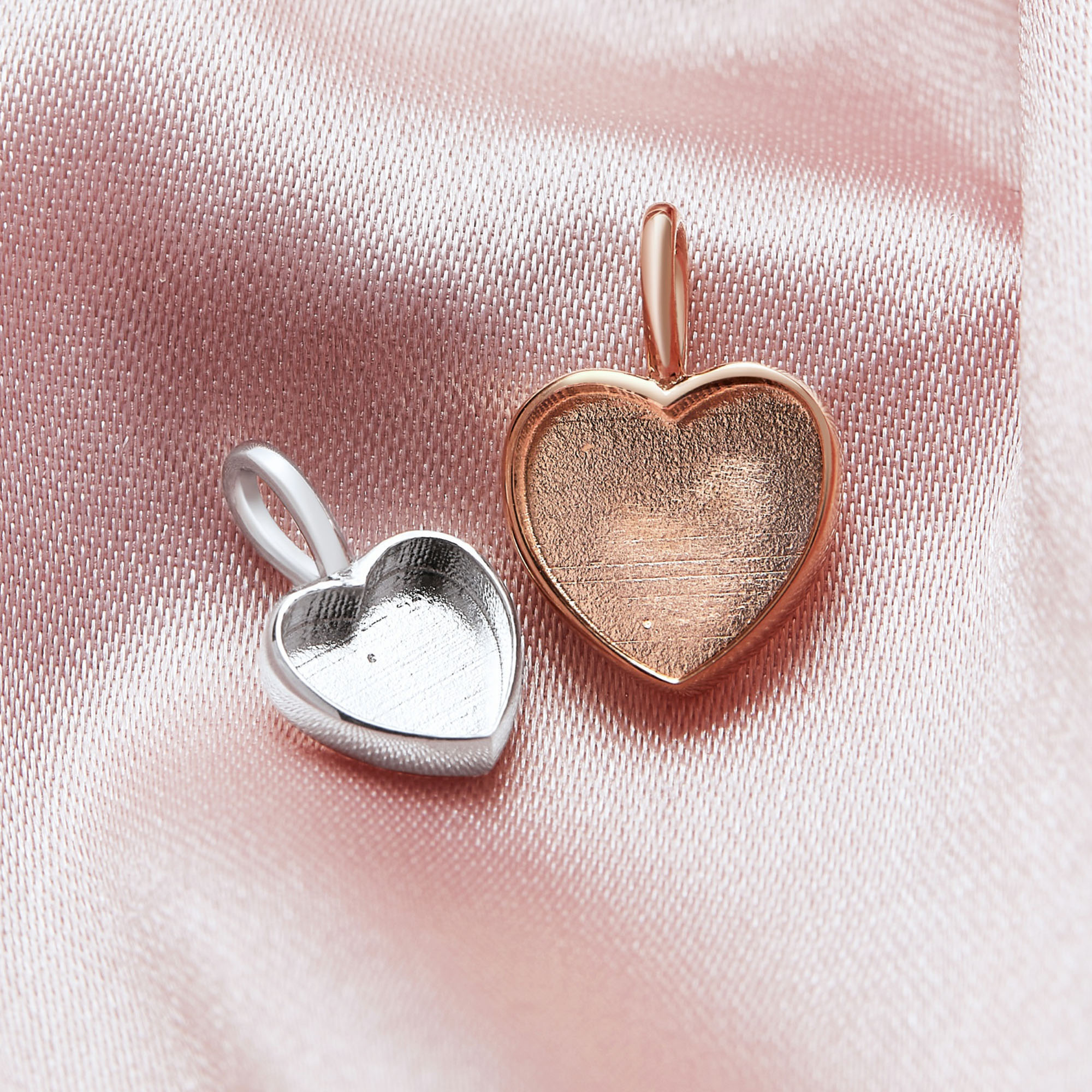 Keepsake Breast Milk Resin Heart Solid Back Pendant Bezel Settings,Solid 14K 18K Gold Pendant,Simple Charm,DIY Memory Jewelry Supplies 1431253 - Click Image to Close