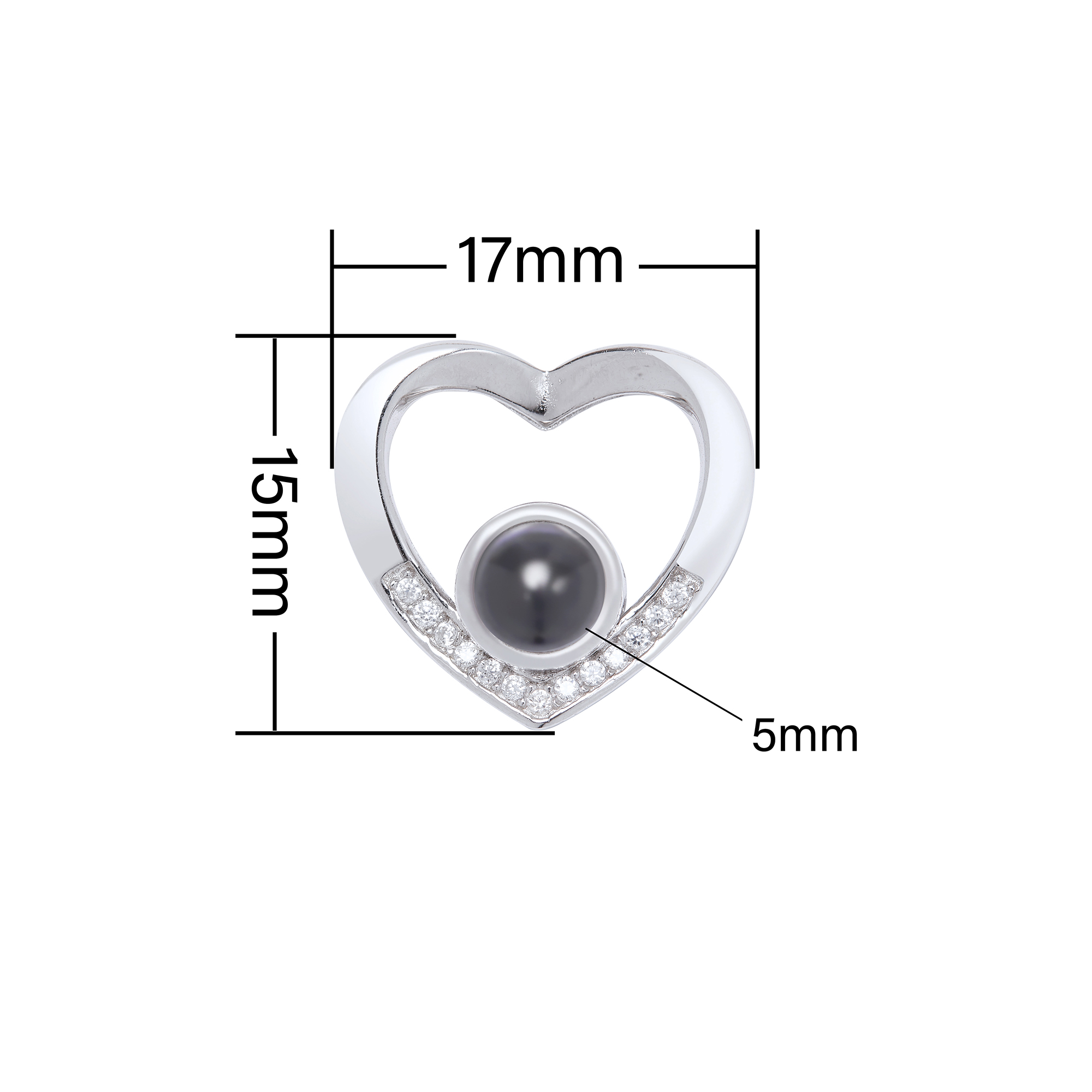 Keepsake Personalized Projection Heart Pendant,Solid 925 Sterling Silver Charm,Custom Photo Memorial Photo Jewelry Supplies 1431266 - Click Image to Close
