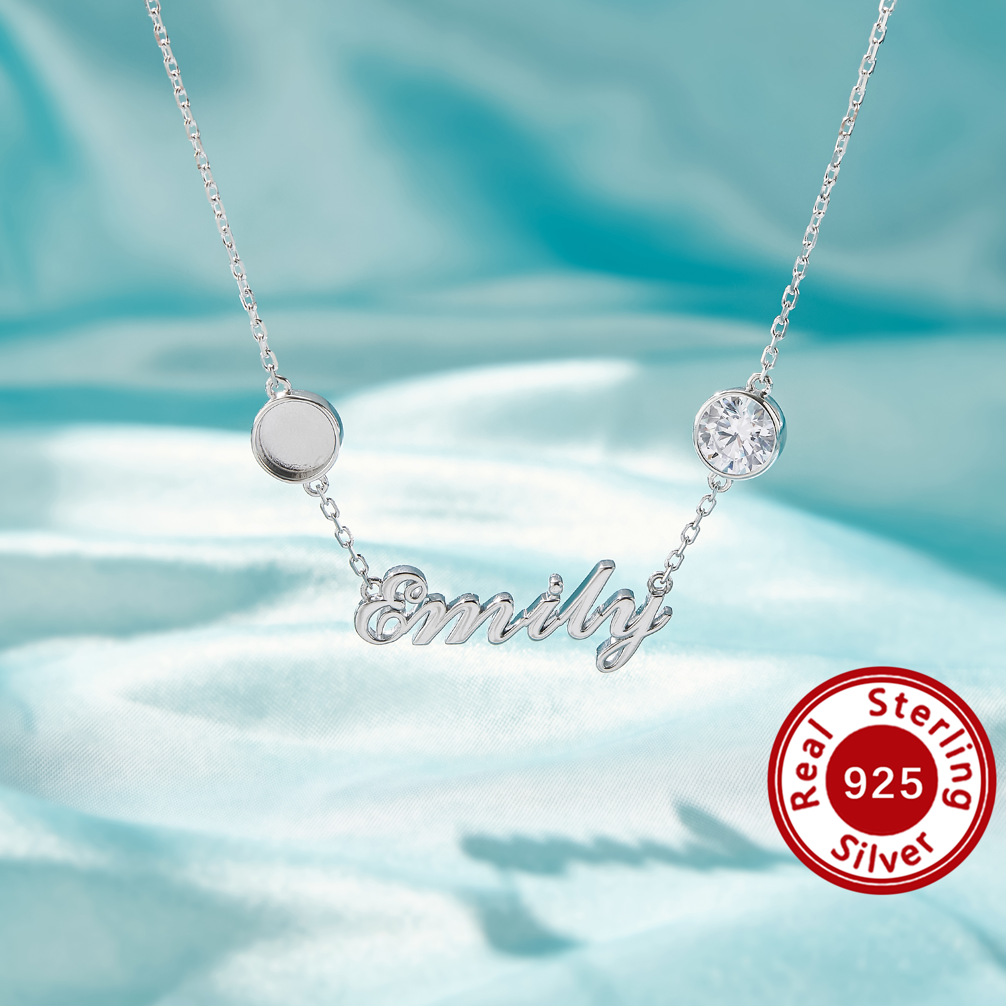 6MM Keepsake Mother's Milk Resin Personalized Name Bezel Pendant Settings,Birthstone Solid 925 Sterling Silver CUstomized DIY Necklace 1431671-1 6MM Keepsake Mother's Milk Resin Personalized Name Bezel Pendant Settings,Birthstone Solid 925 Sterling Silver CUstomized DIY Necklace 1431671-1