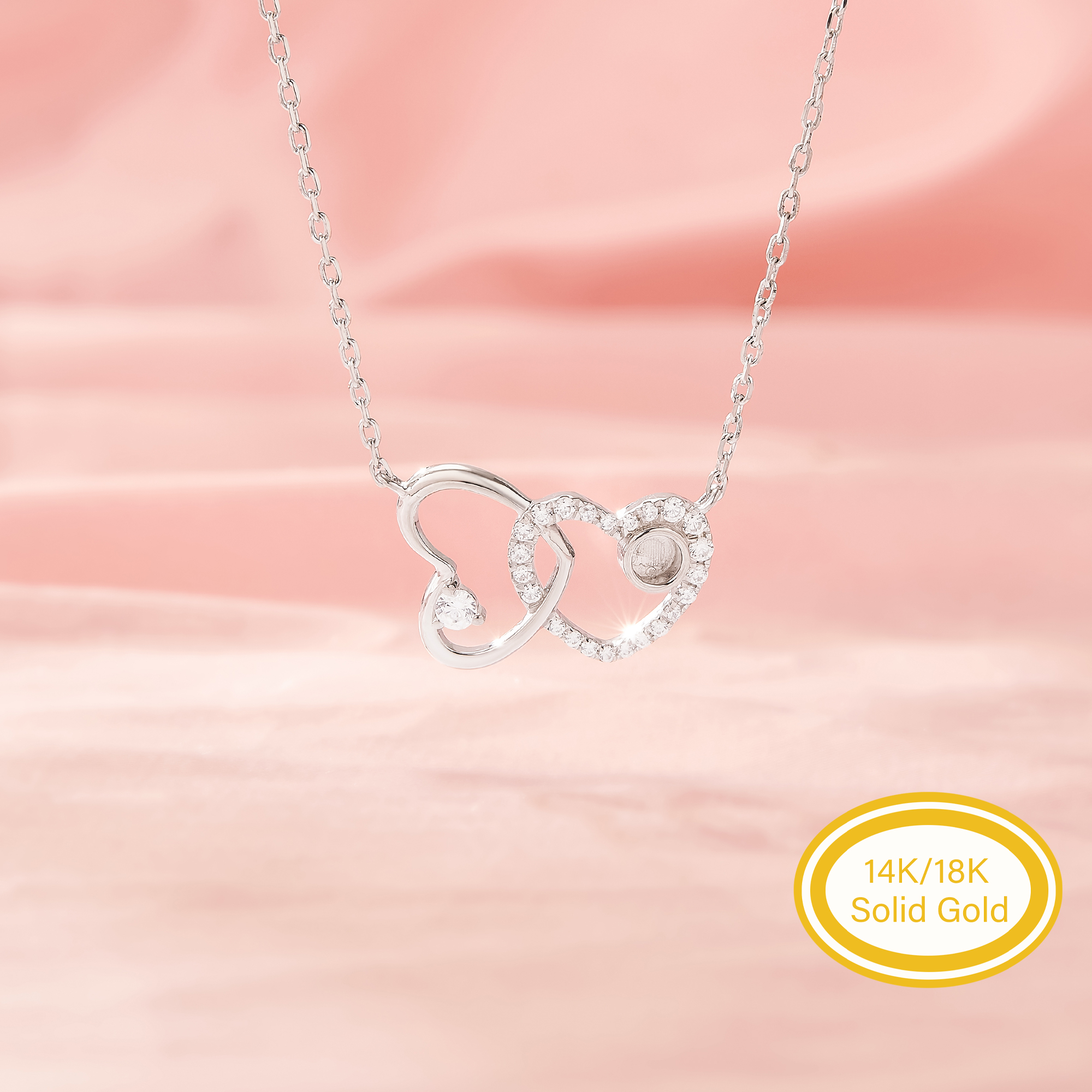3MM Keepsake Mother Milk Double Hearts Bezel Pendant Settings,Birthstone Solid Back Solid 14K 18K Gold Necklace With Chain 16''+2'' 1431680 3MM Keepsake Mother Milk Double Hearts Bezel Pendant Settings,Birthstone Solid Back Solid 14K 18K Gold Necklace With Chain 16''+2'' 1431680
