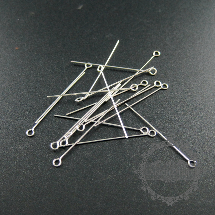 20Pcs 0.5X30MM 24Gauge Solid 925 Sterling Silver Loop Pin 9 Pin DIY Jewelry Supplies Findings 1512011 - Click Image to Close