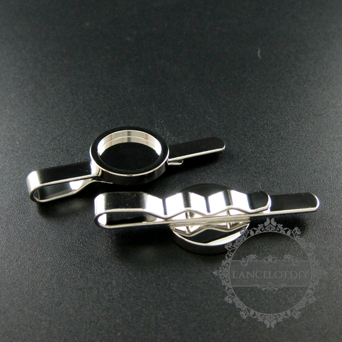 5pcs 15mm setting size round bezel DIY tie clip tie bar supplies findings 1540017 - Click Image to Close