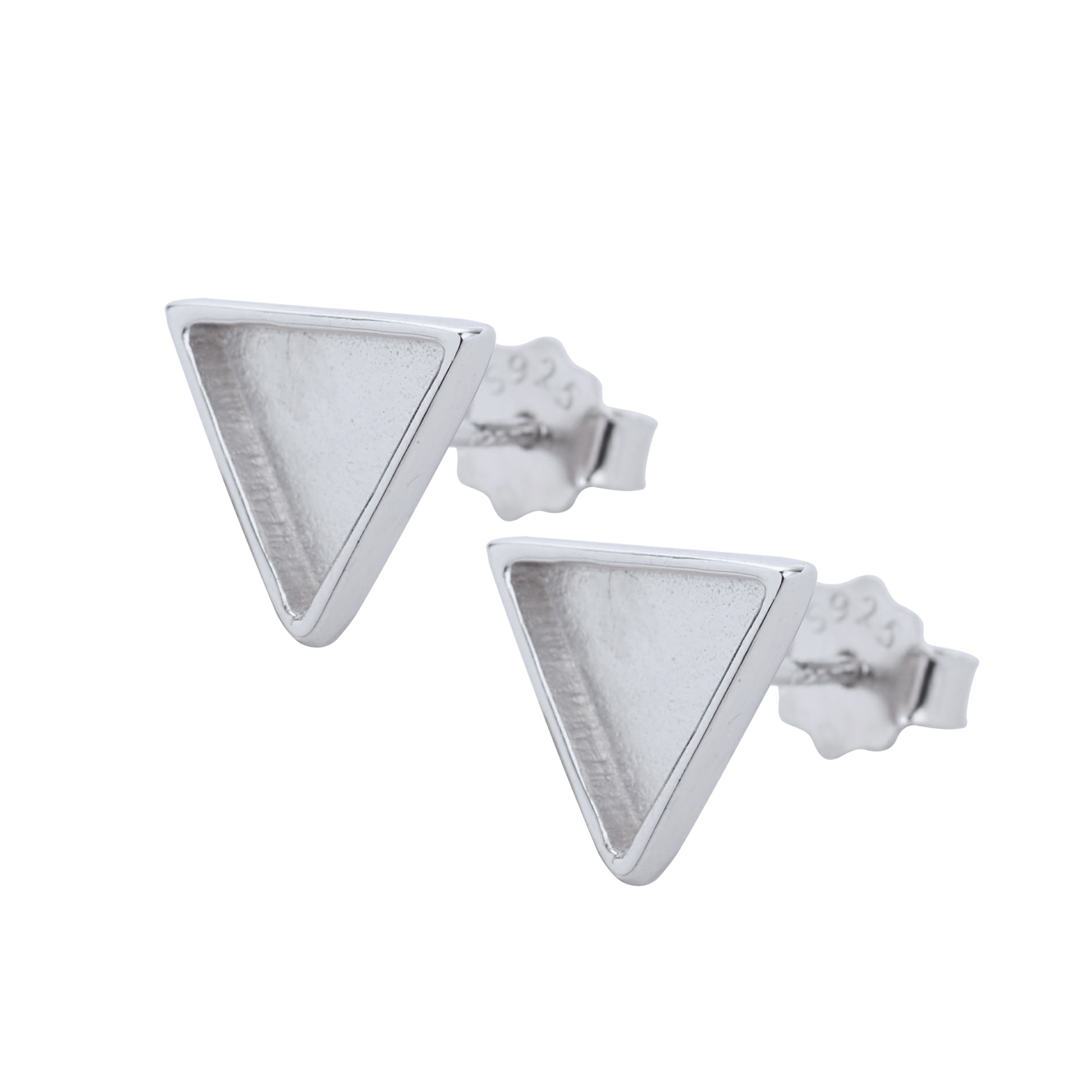 1Pair 8MM Keepsake Breast Milk Resin Triangle Earrings Blank Settings,Solid 925 Sterling Silver Rose Gold Plated Studs Earrings,DIY Earrings Supplies 1706138 - Click Image to Close