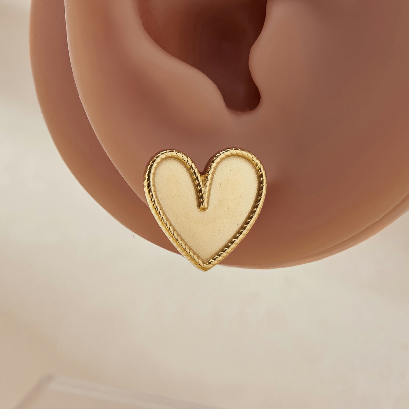 Keepsake Breastmilk Stainless Steel Big Heart Bezel Earrings Settings, Gold Plated 304L Studs Earrings,0.5MM Deep DIY Supplies 1706146 - Click Image to Close